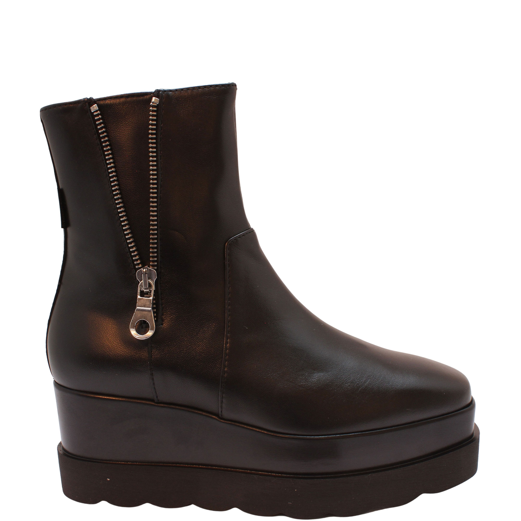 Scarlet Leather Ankle Boots