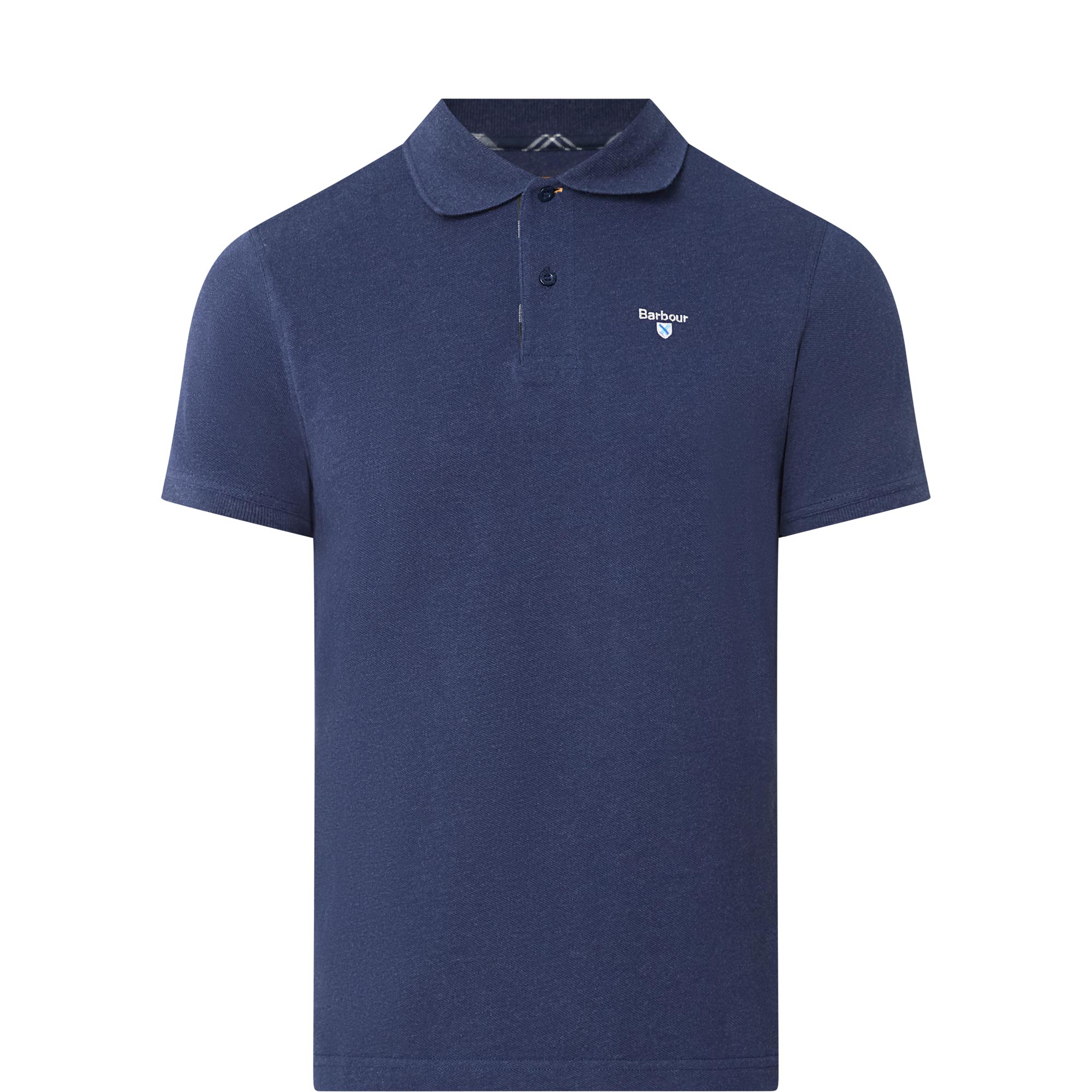 Tartan Collar Logo Polo Shirt