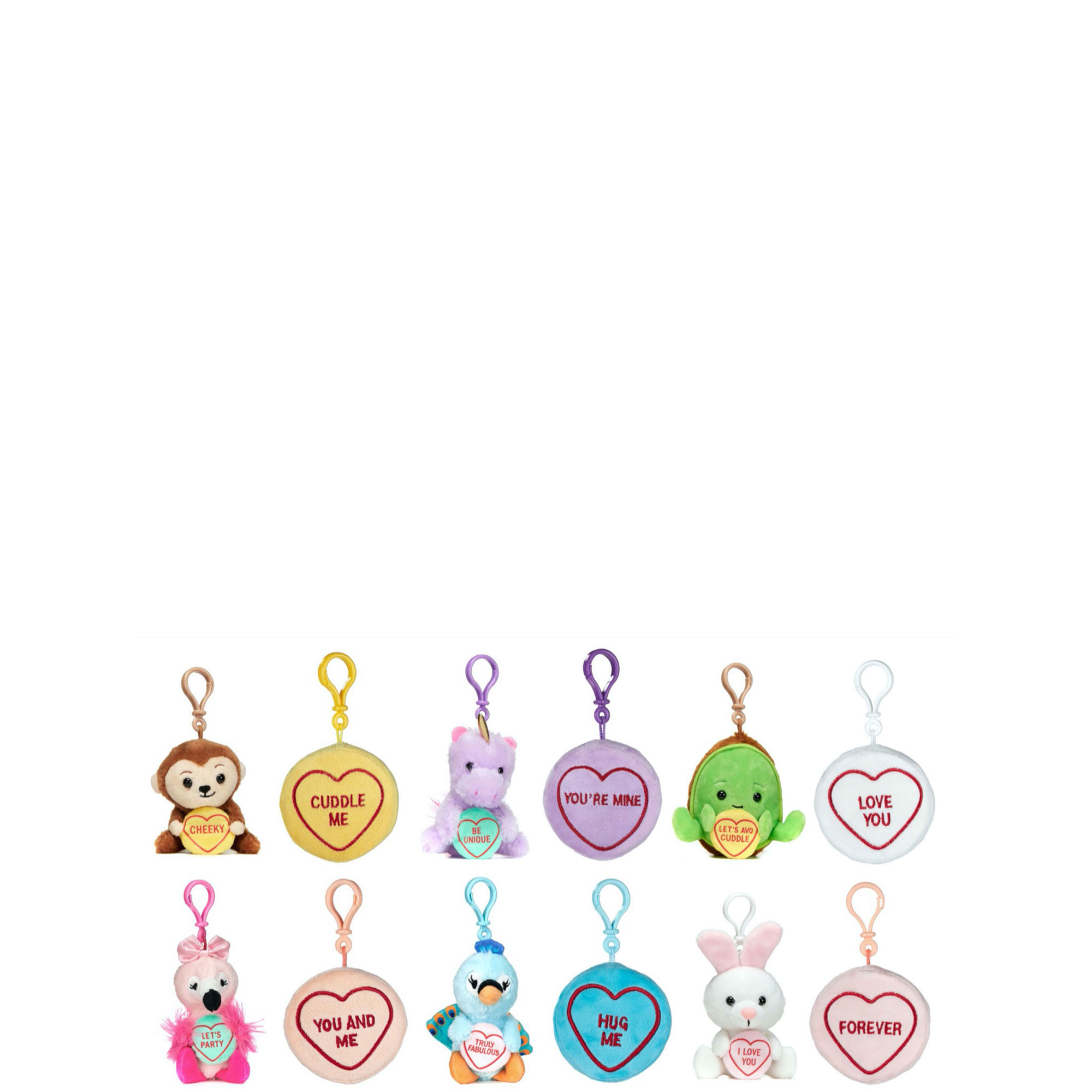 Swizzels Love Hearts Plush Bag Clip 10cm