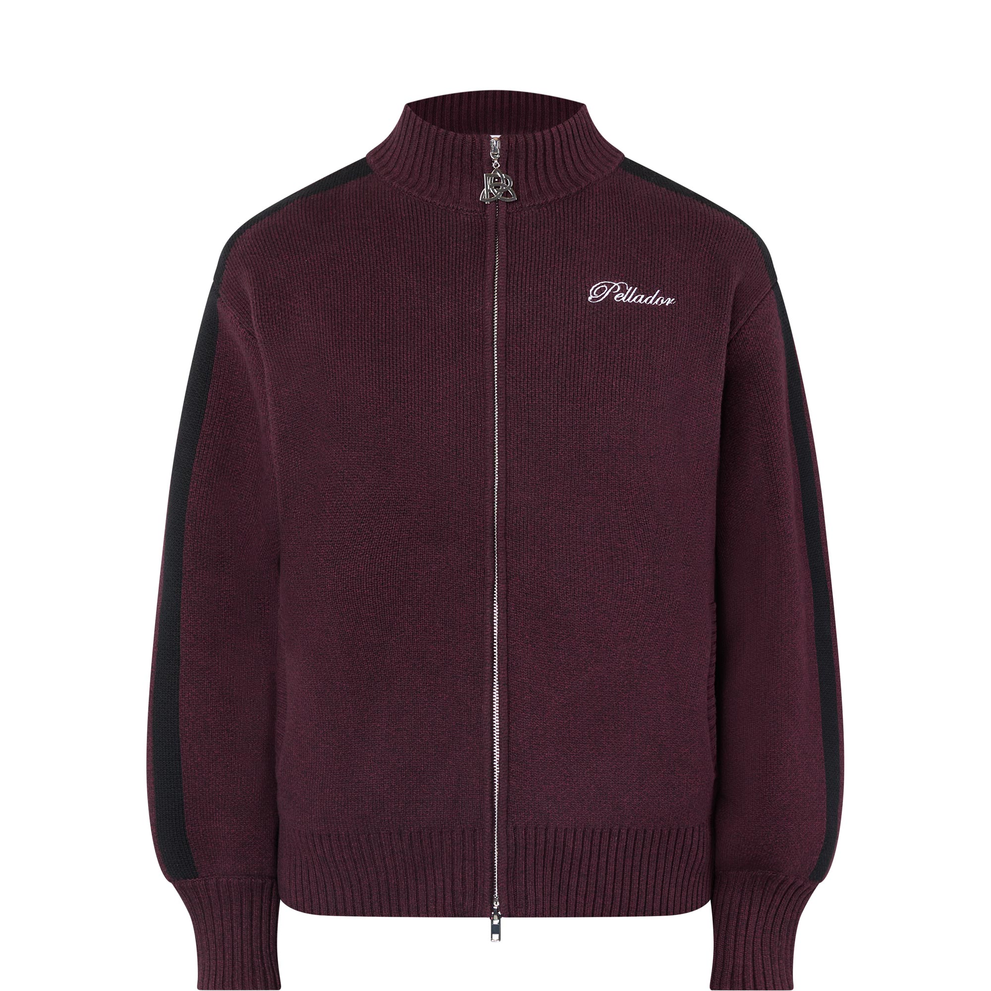 Stripe Jacquard Zip-Through Sweater