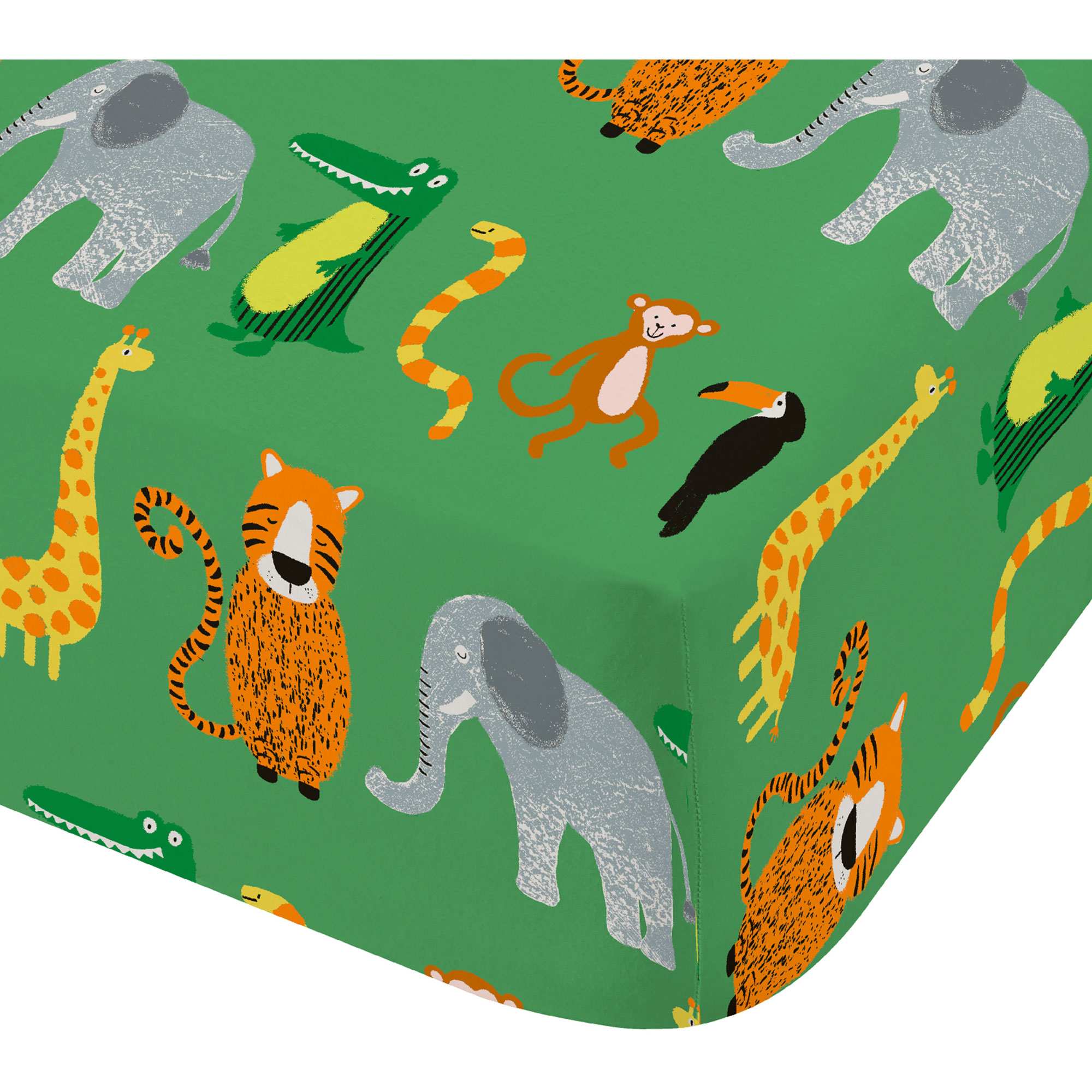 Animal Magic Fitted Sheet Green