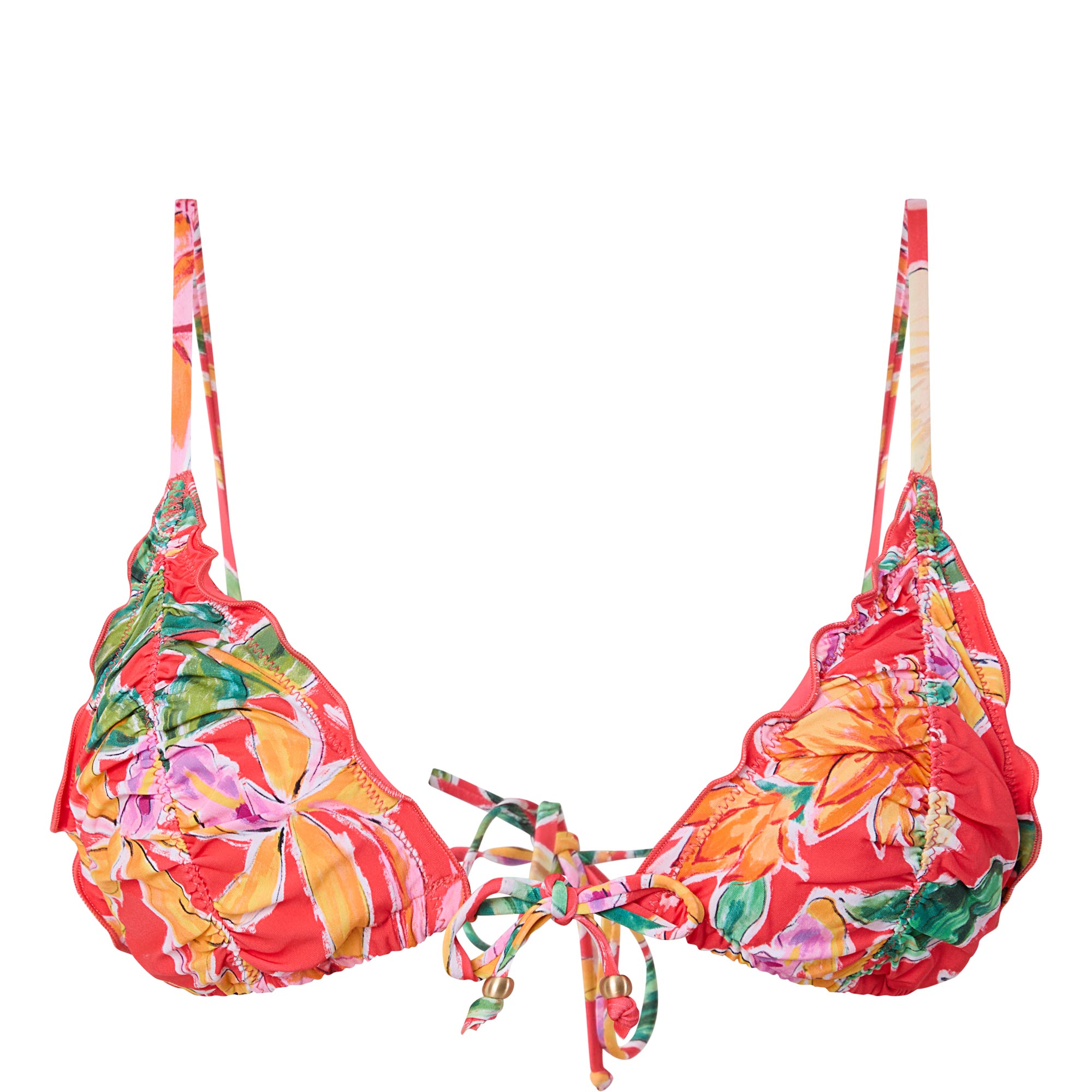 Floral Triangle Bikini Top