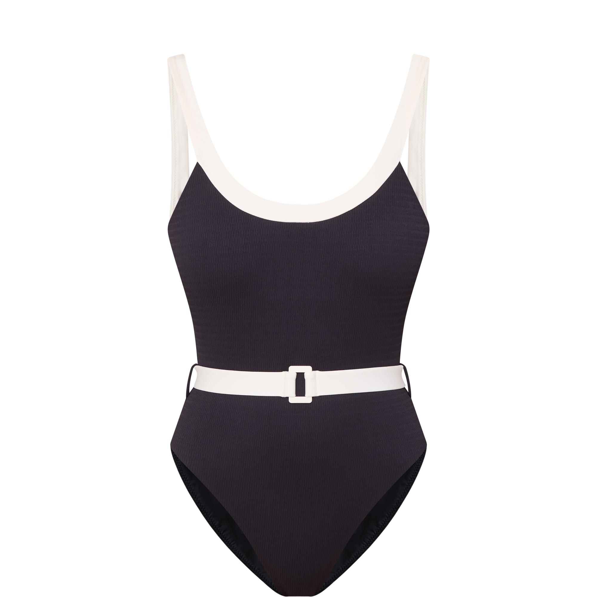 Bandwave Belted One Piece Swimsuit