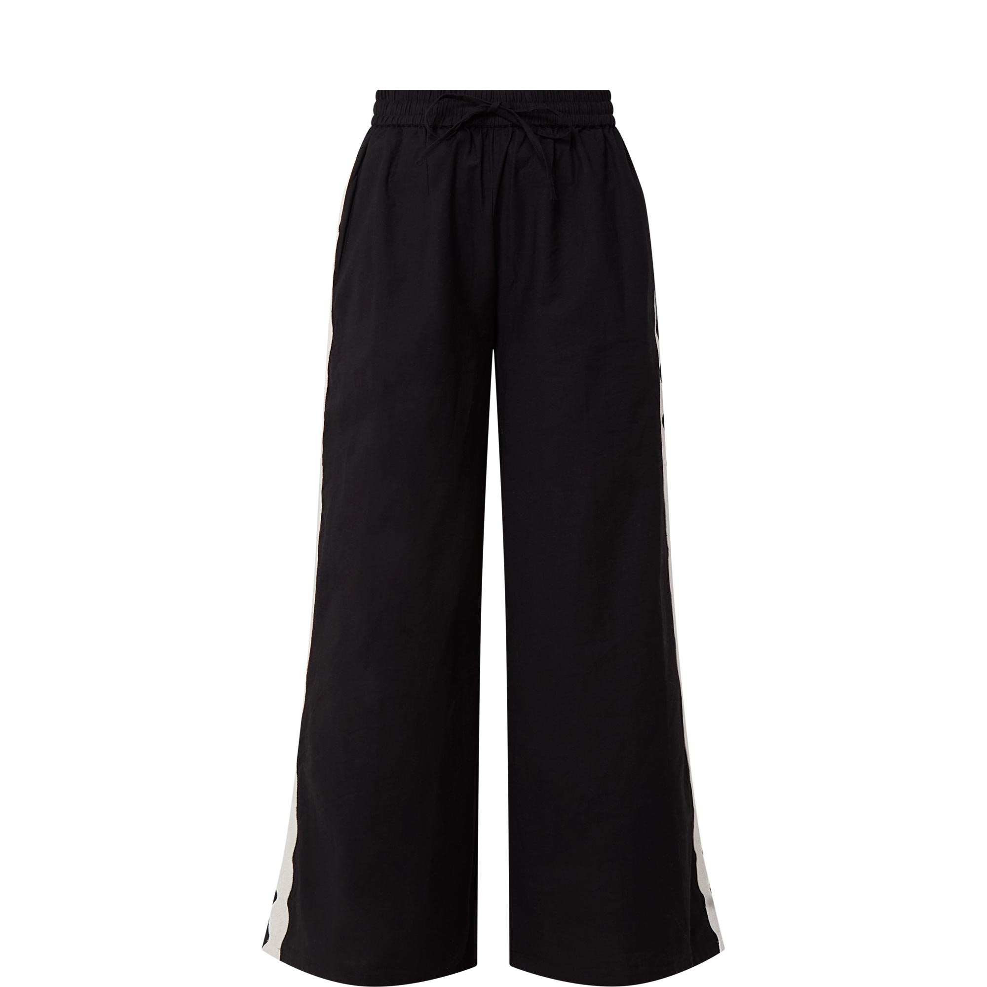 Side Stripe High-Rise Wide Leg Trousers