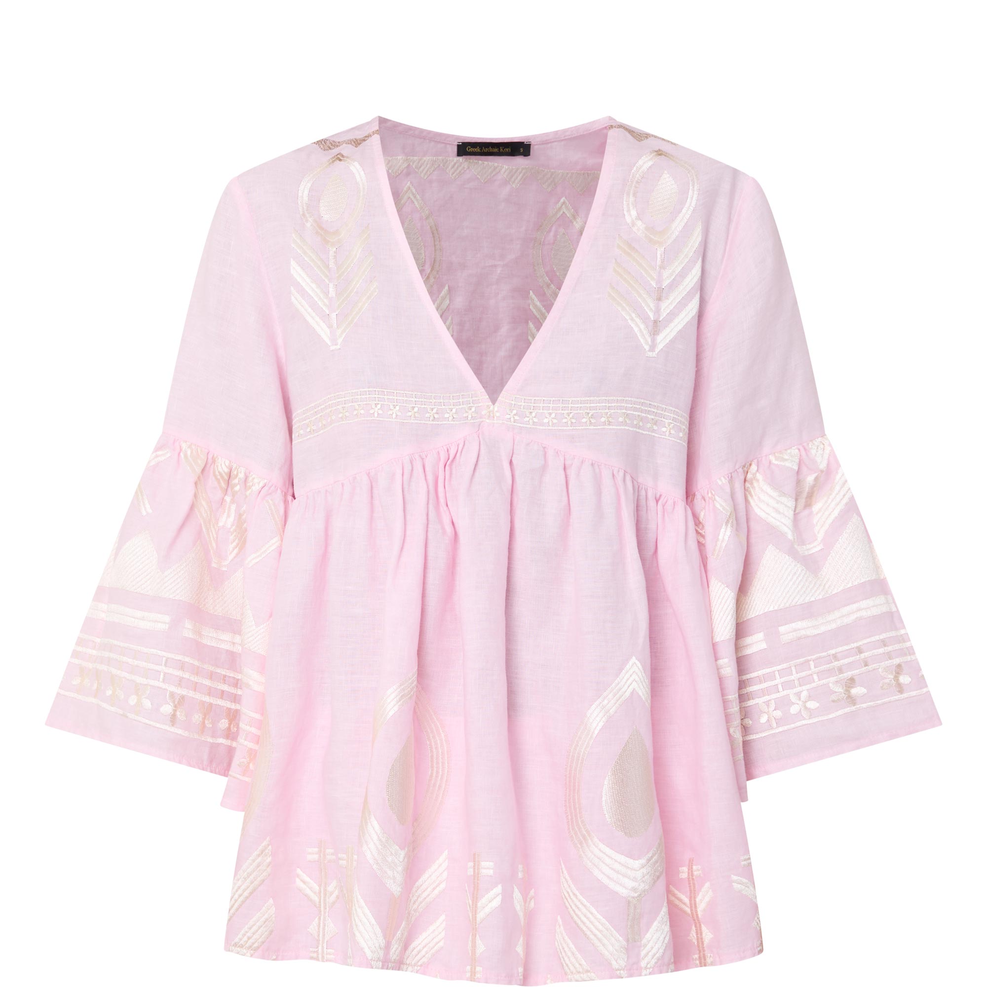 Feather Embroidered Top