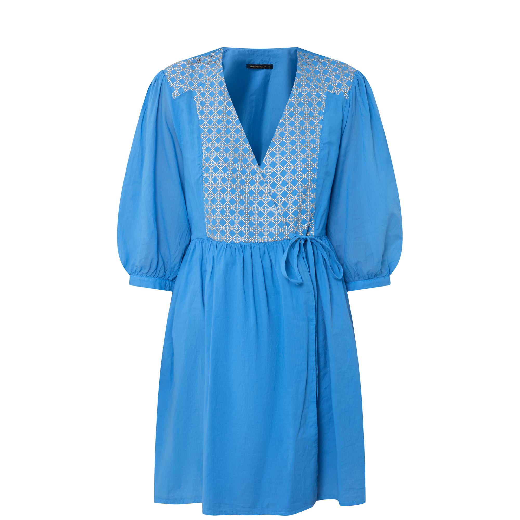 Cross Embroidered Mini Dress