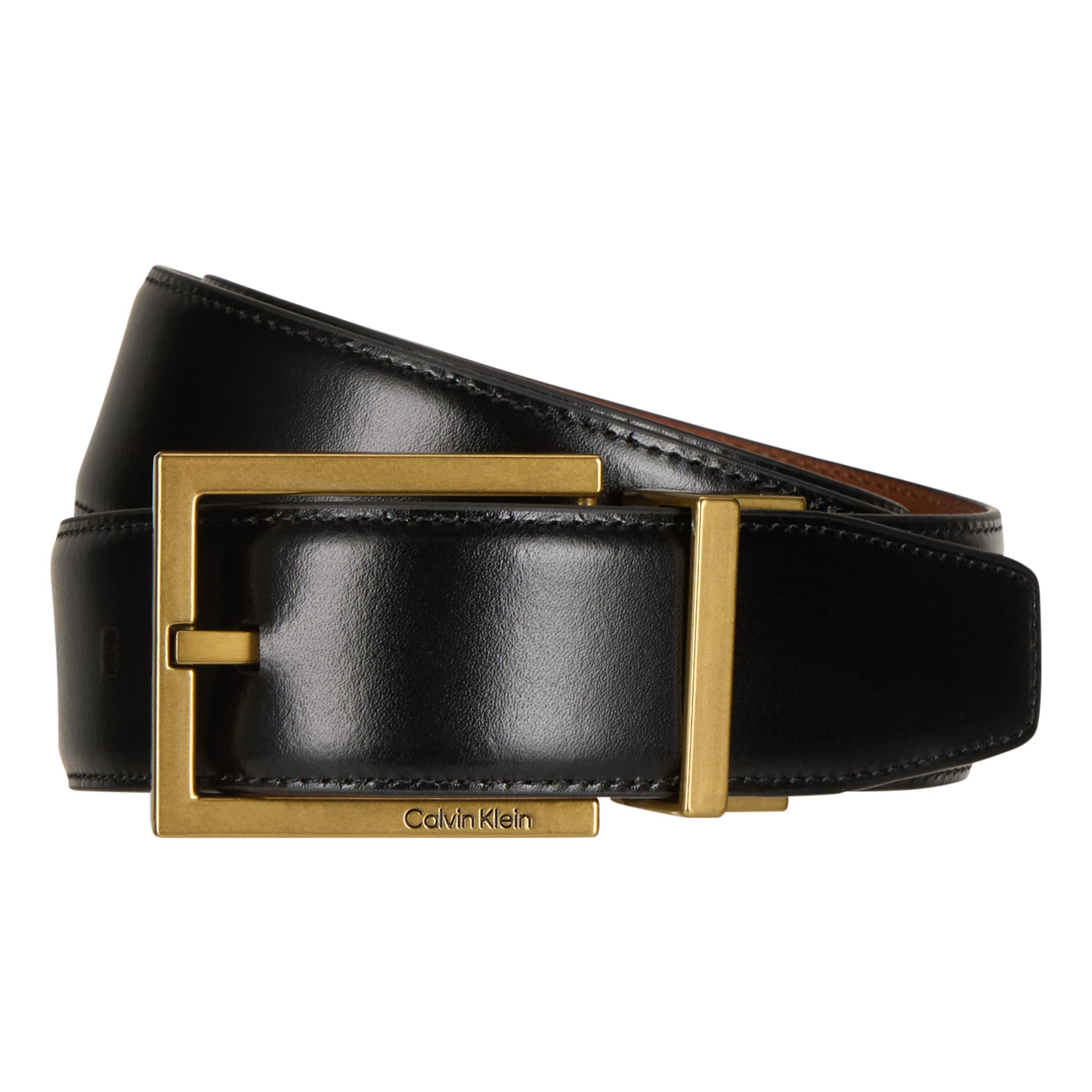 Square Buckle Leather Belt display picture 3