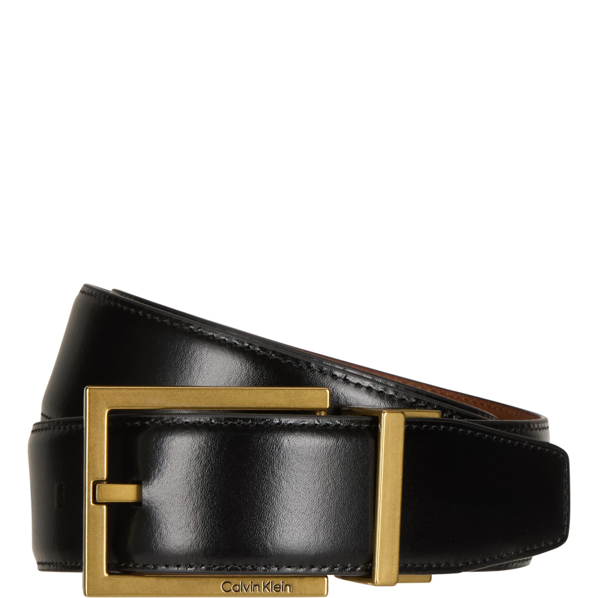 Square Buckle Leather Belt