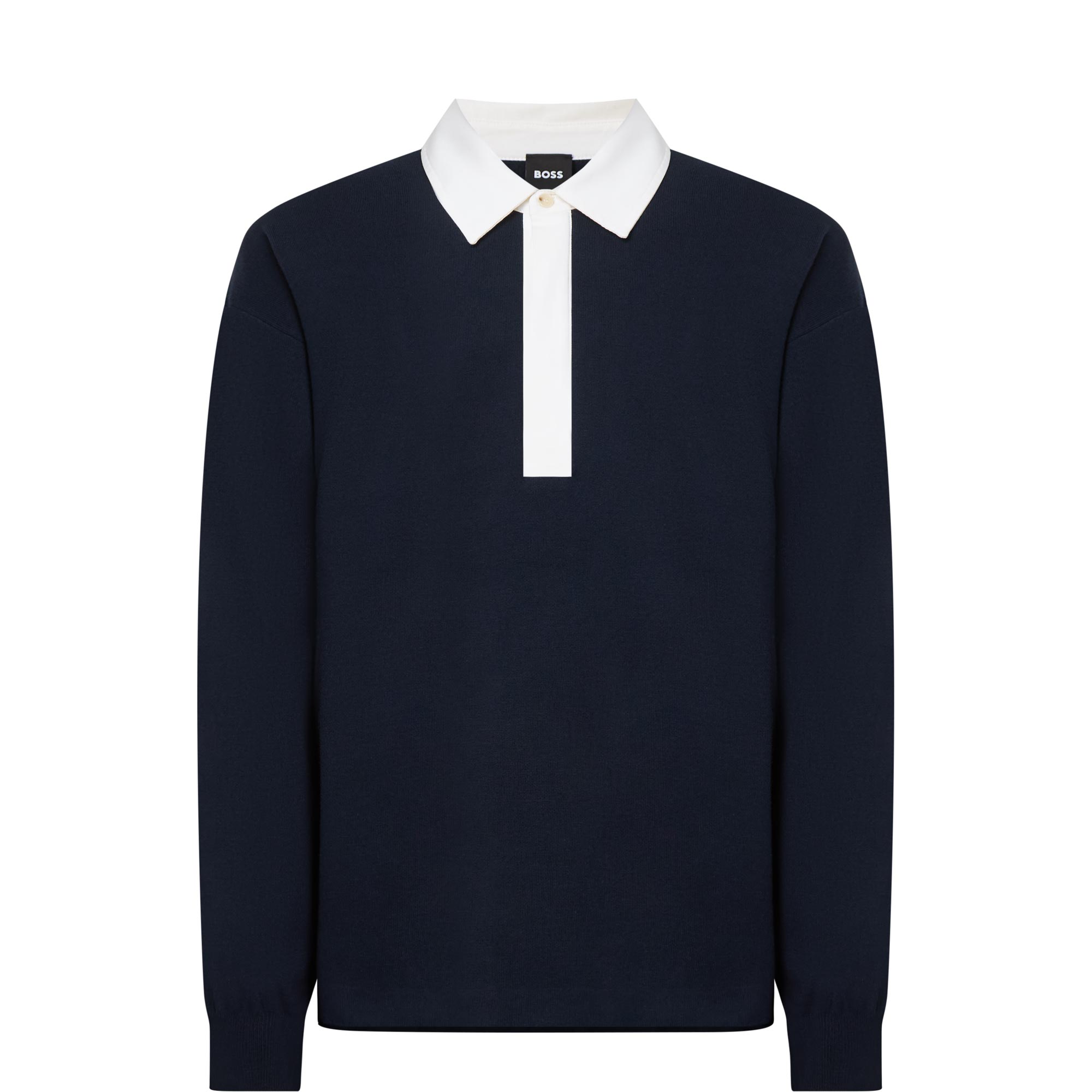 Ustion Contrast Collar Knitted Polo Shirt