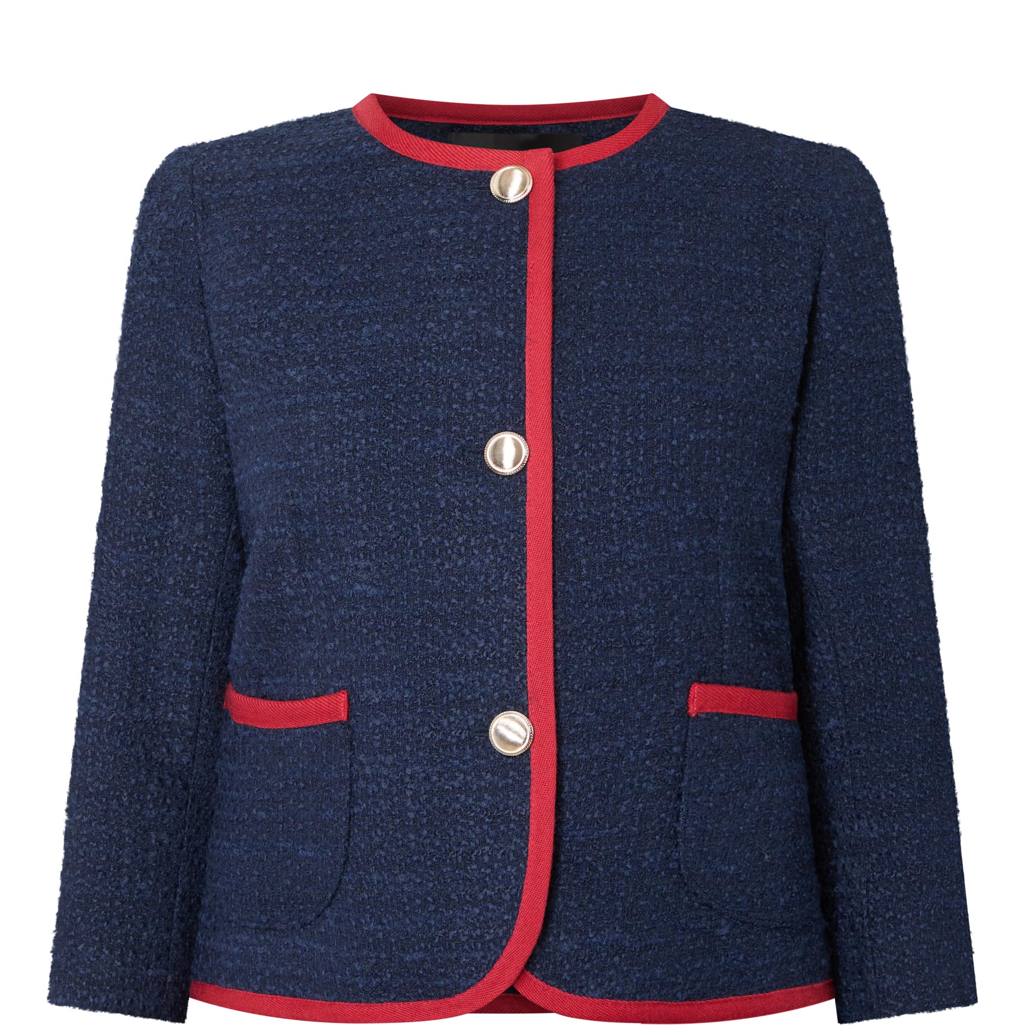 Voeux Trim Single-Breasted Jacket