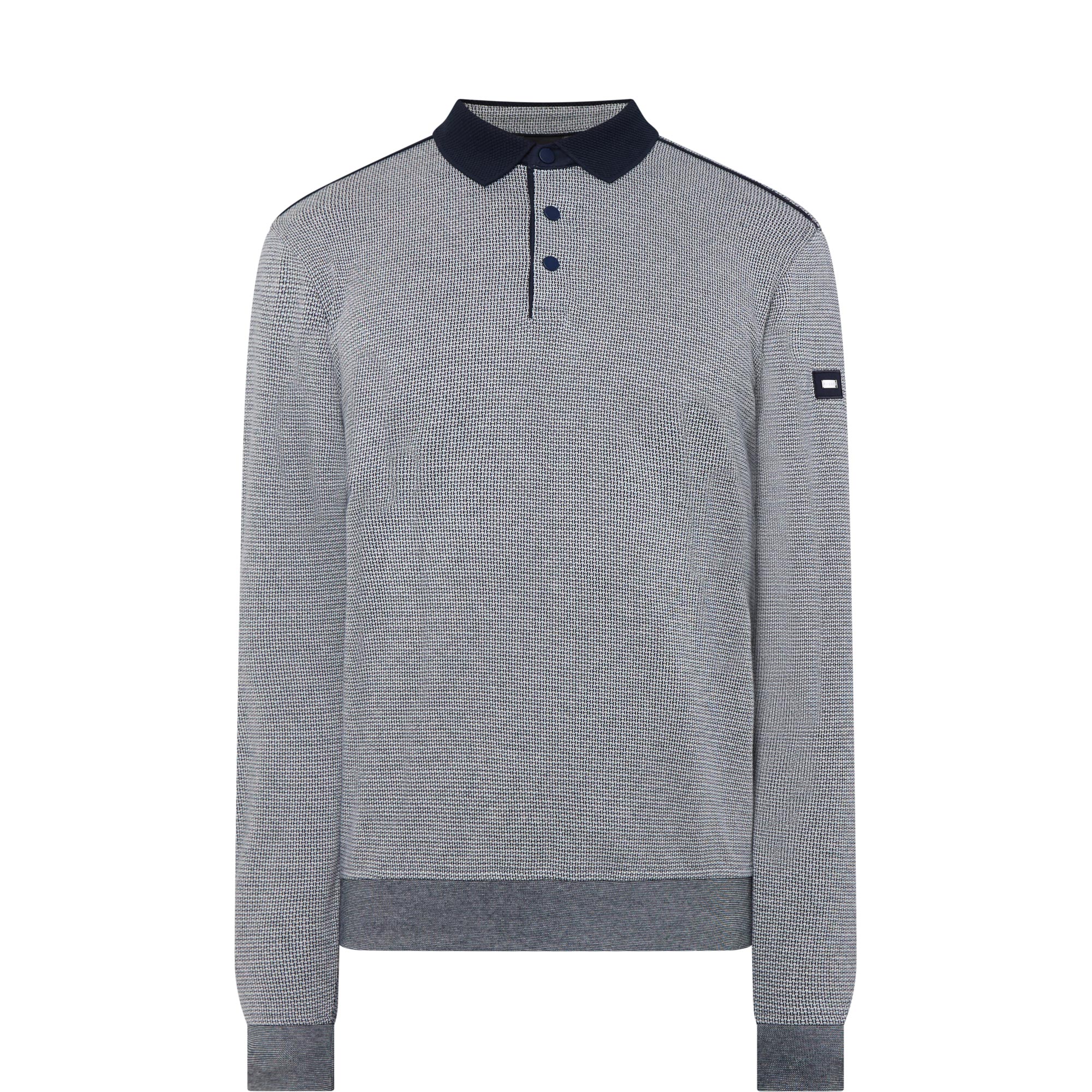 Geo Weave Logo Knitted Polo Shirt