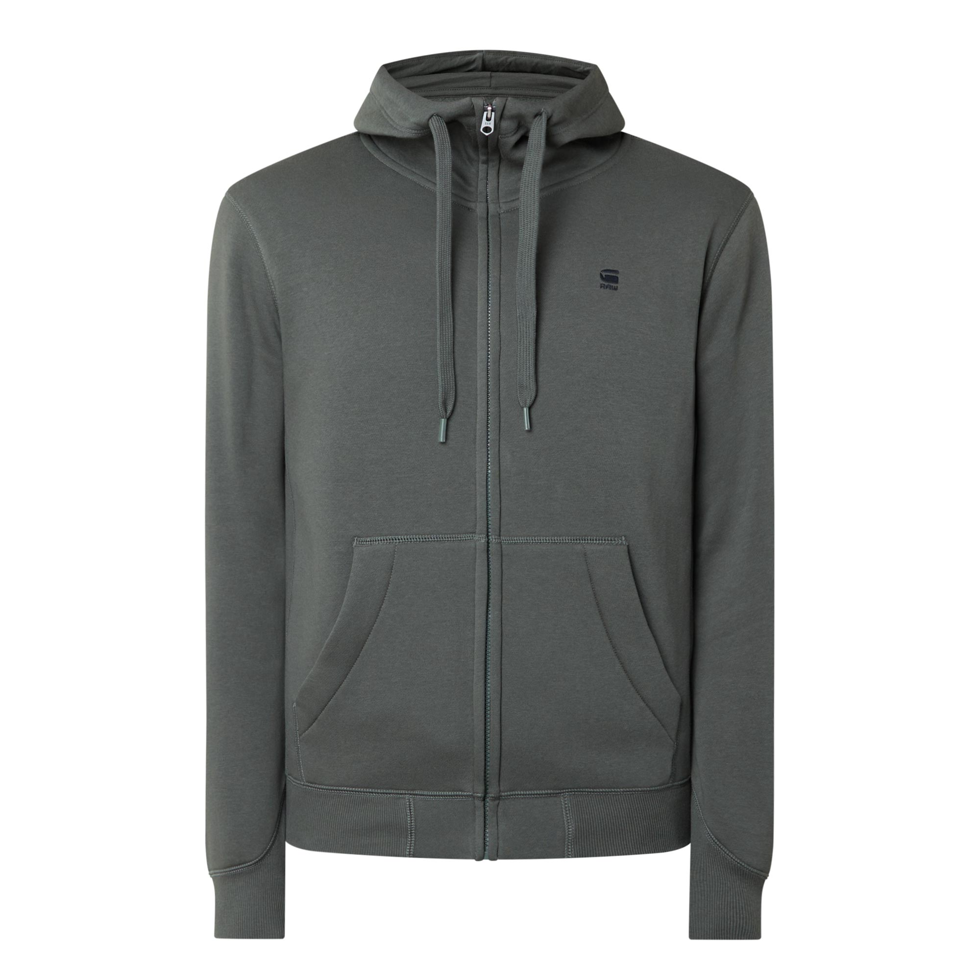 G-Star Raw Herren Dunkelgrau Kapuzensweatjacke G-Star "Premium Basic Hooded Zip Sweater", Gr. Xl, Grau (Graphite), Angeraute Sweatware, Obermaterial: 55% Baumwolle, 45%... - Bild 5