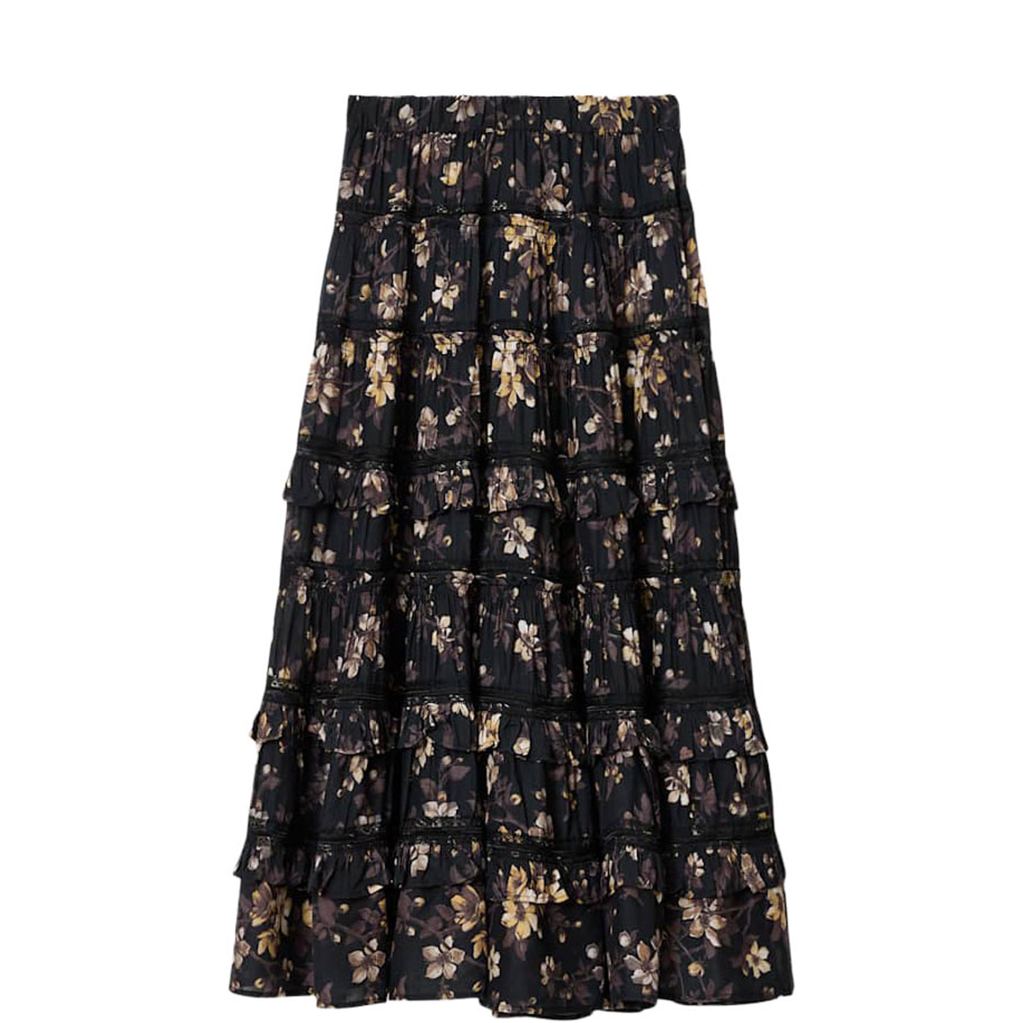 Talia Floral Tiered Flared Skirt