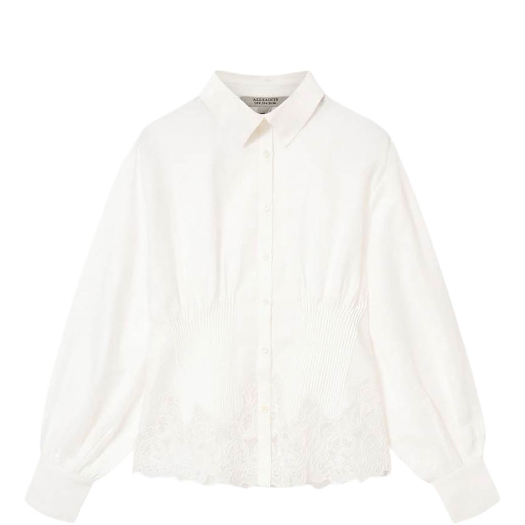 Carol Gathered Lace Trim Shirt