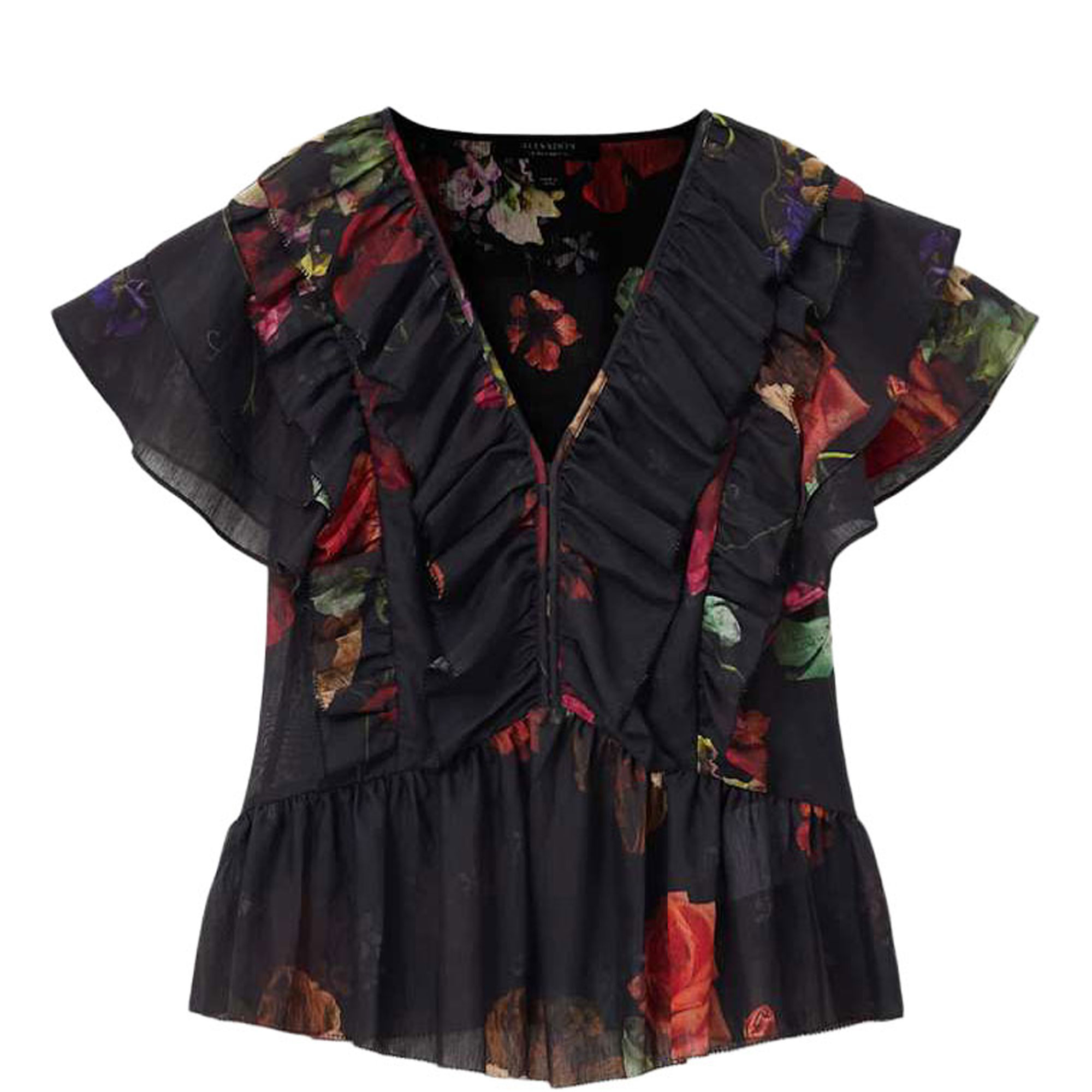 Alma Floral Ruffle Blouse