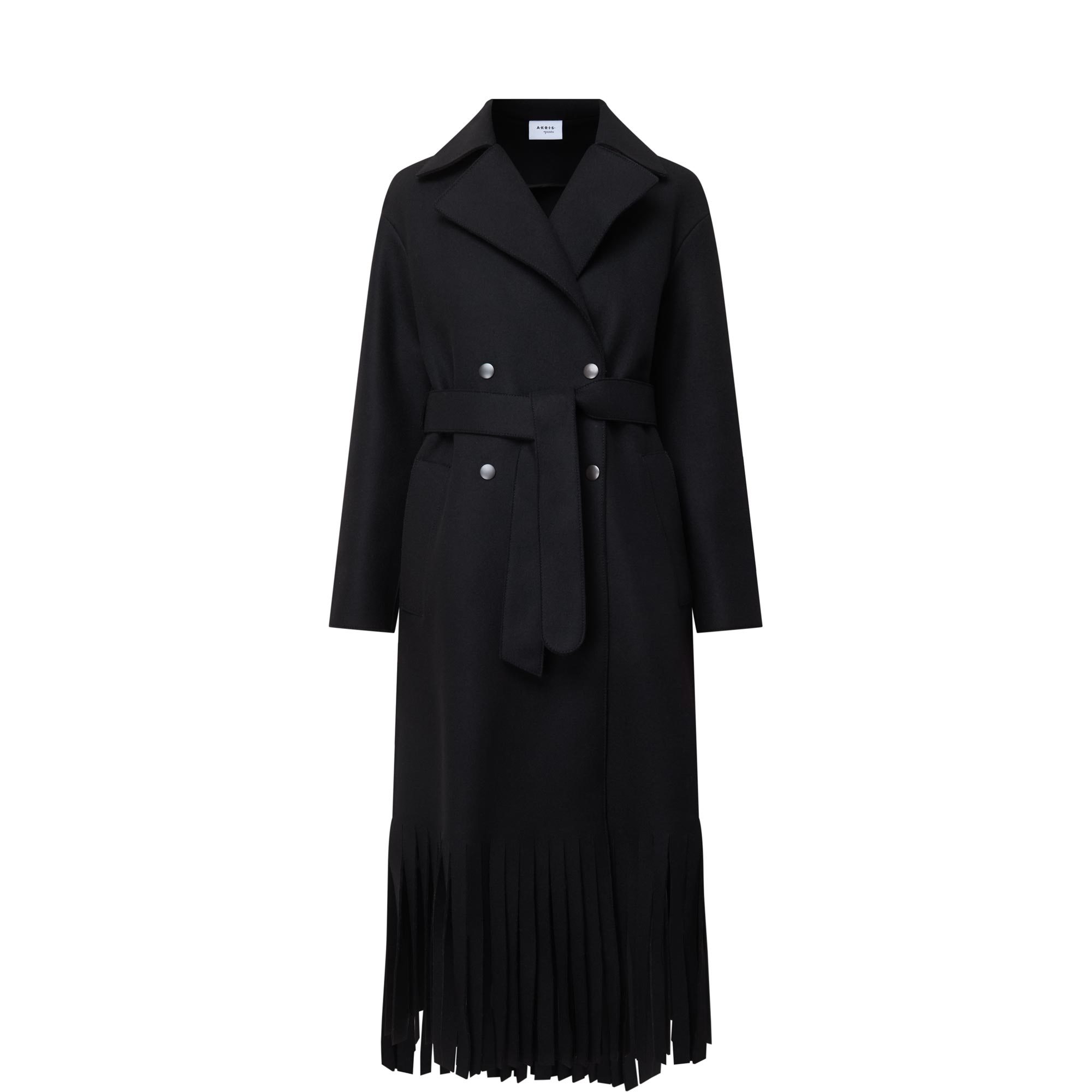 Fringe Felted Trench Coat