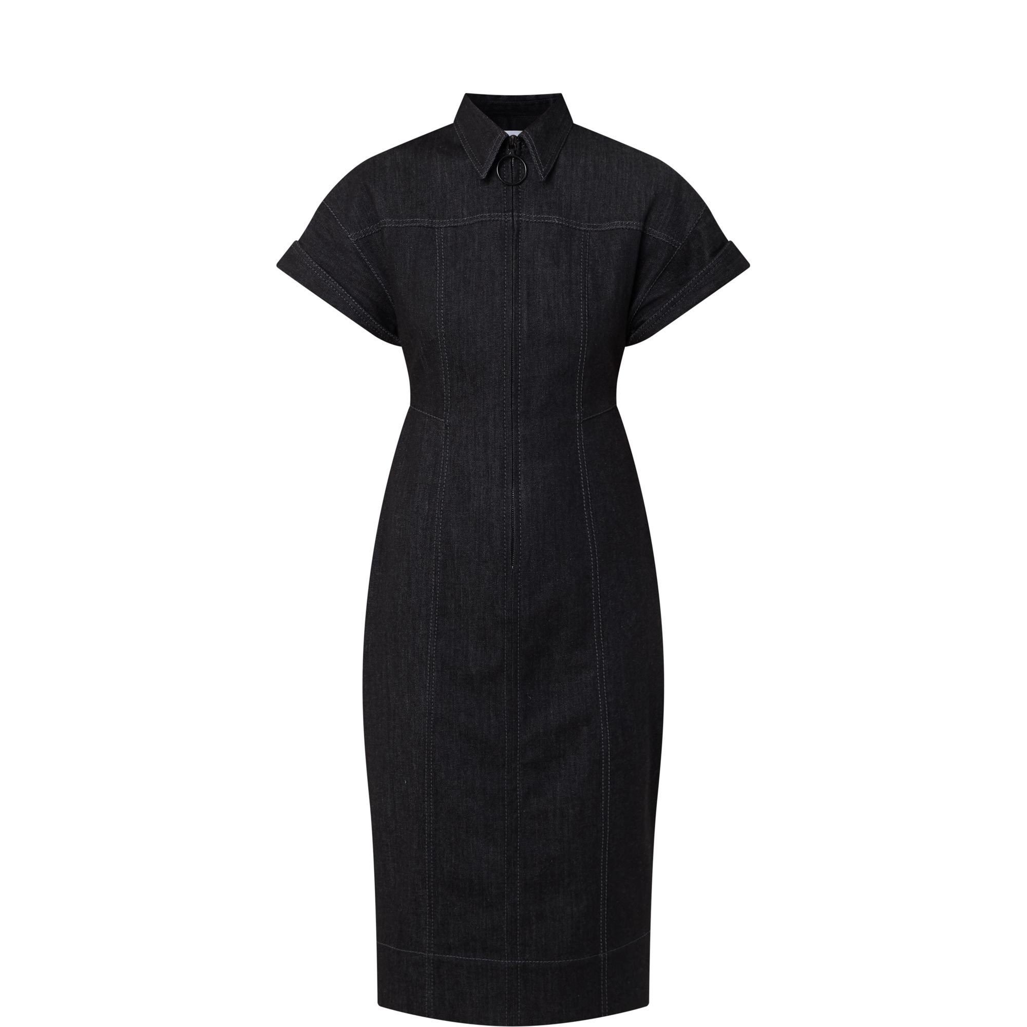 Zip-Through Denim Dress