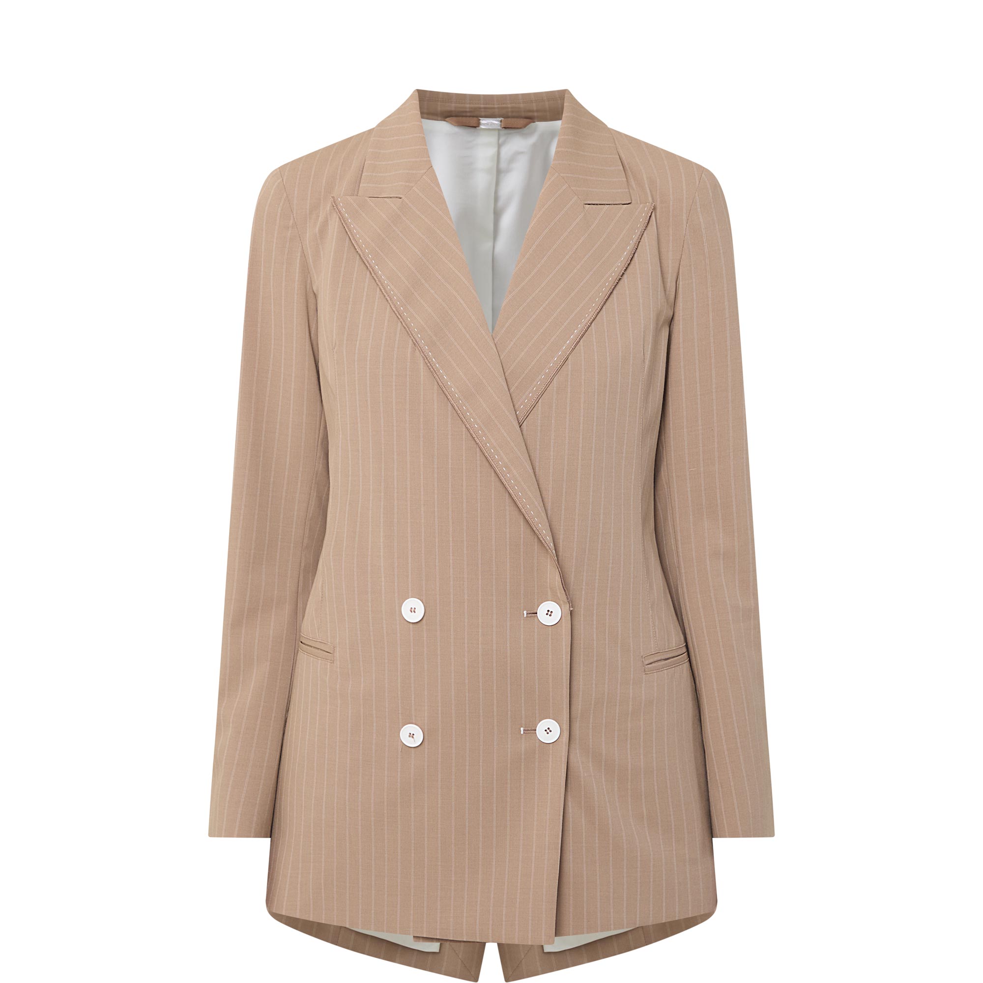 Credible Double-Breasted Pinstripe Blazer