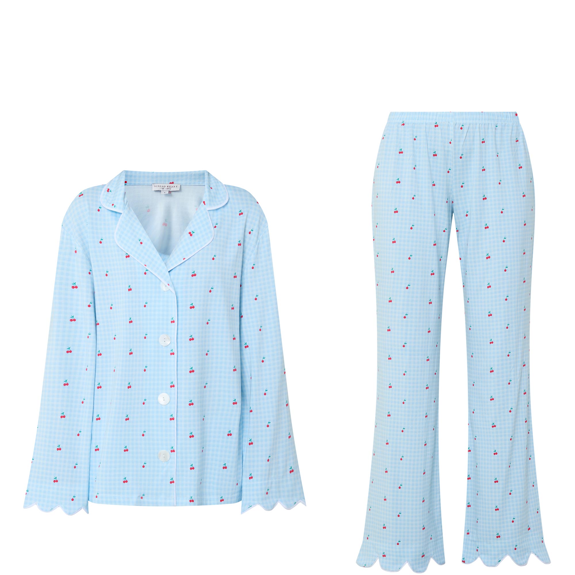 Dreamer Gingham Cherry Print Pyjama Set