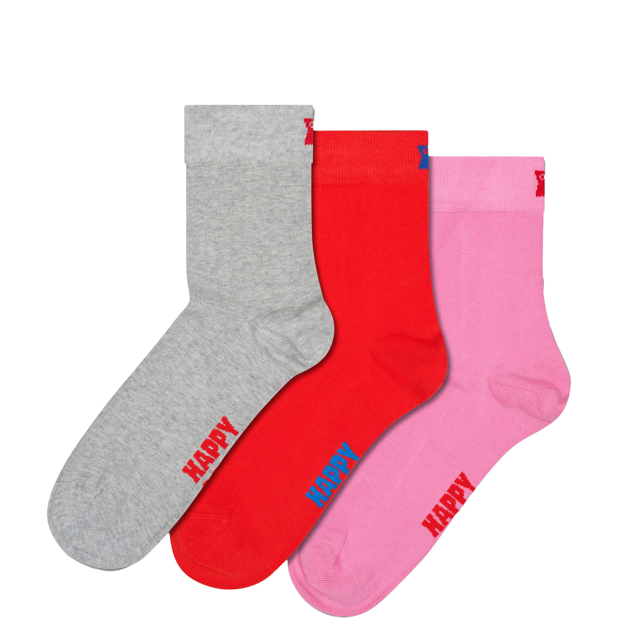 Three-Pack Solid Logo Crew Socks