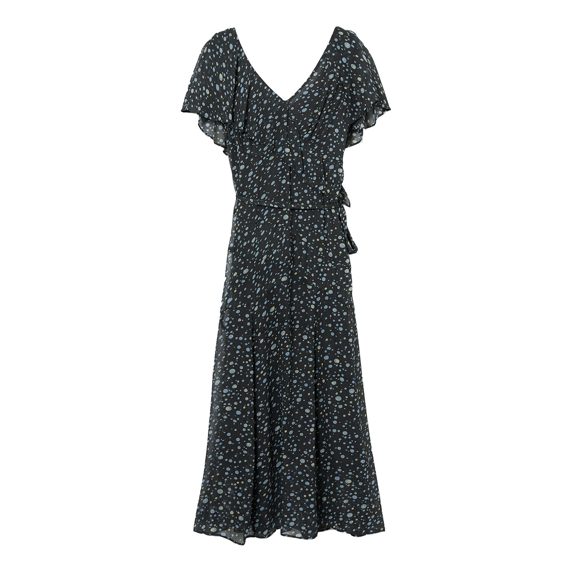 sachin and babi light blue dress PixieGirl Petite Women's Black Polka Dot Chiffon Midi Dress