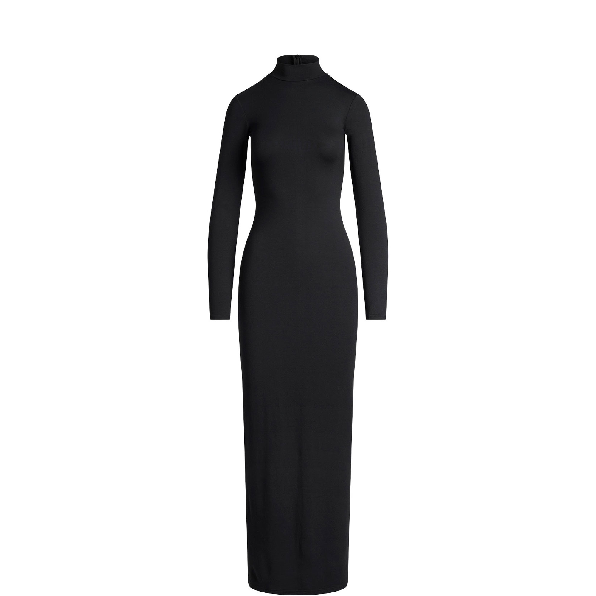 Turtleneck Long Dress Obsidian