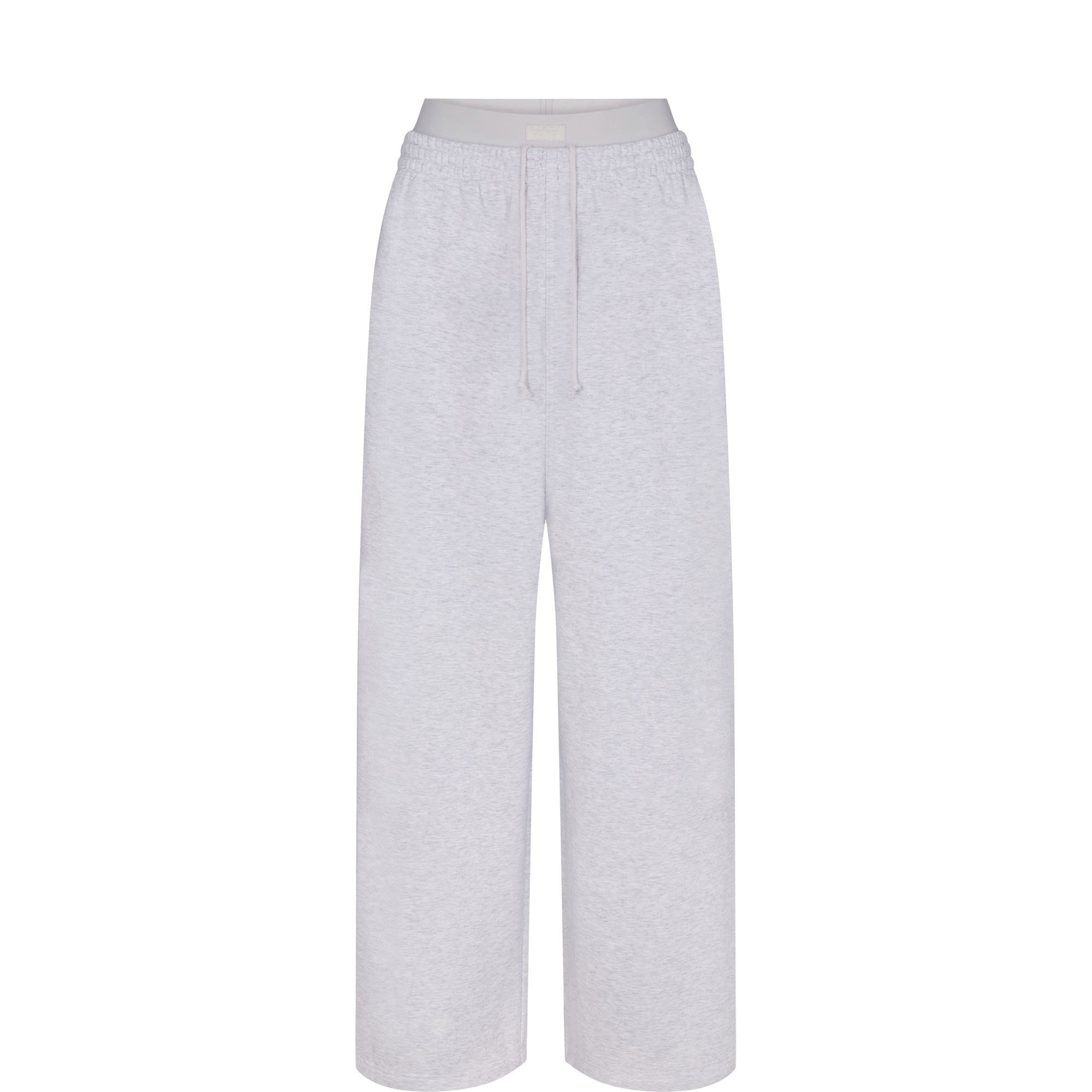 Oversized Double-Waistband Pants Light Heather Grey