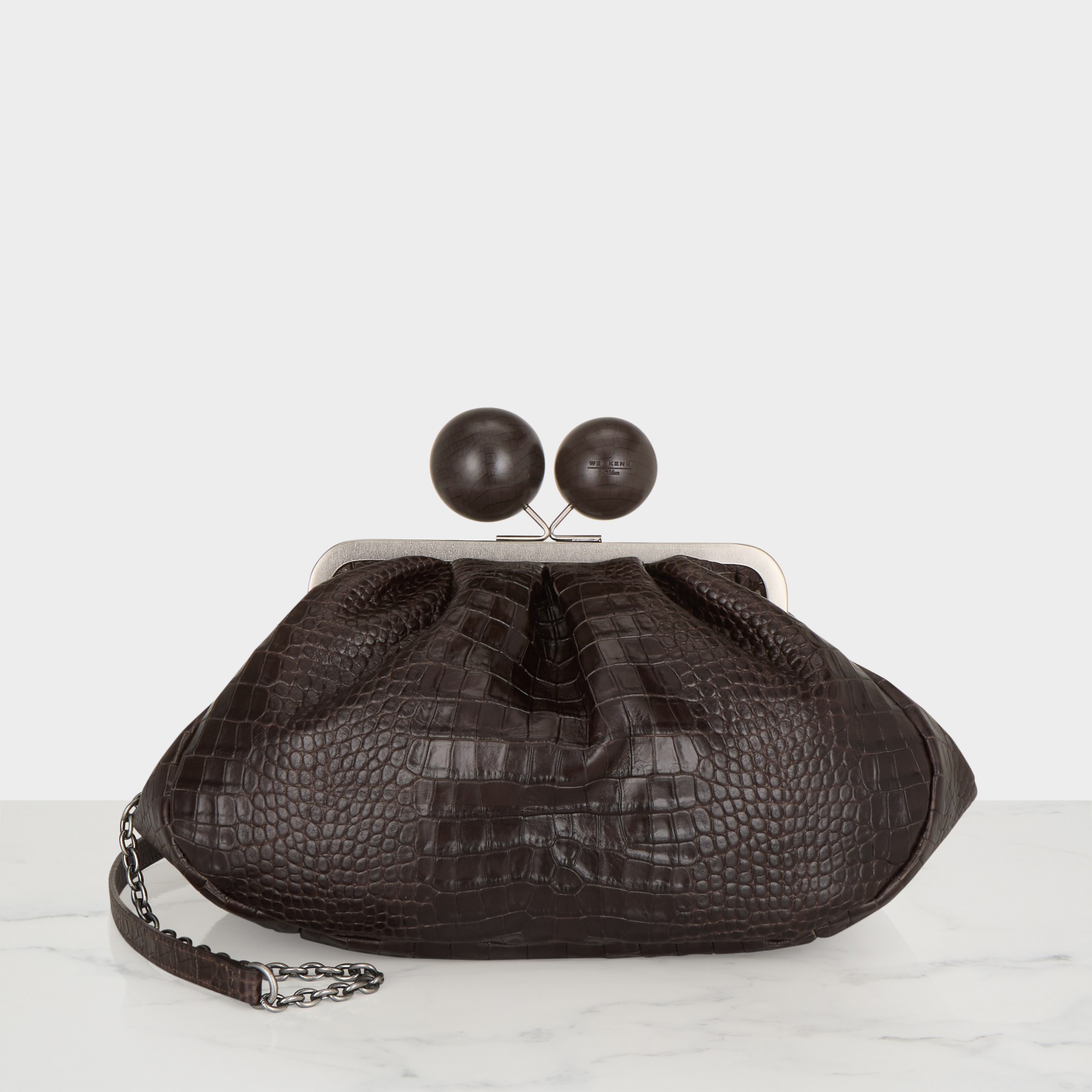 Pasticcino Medium Crocodile Print Leather Clutch Bag