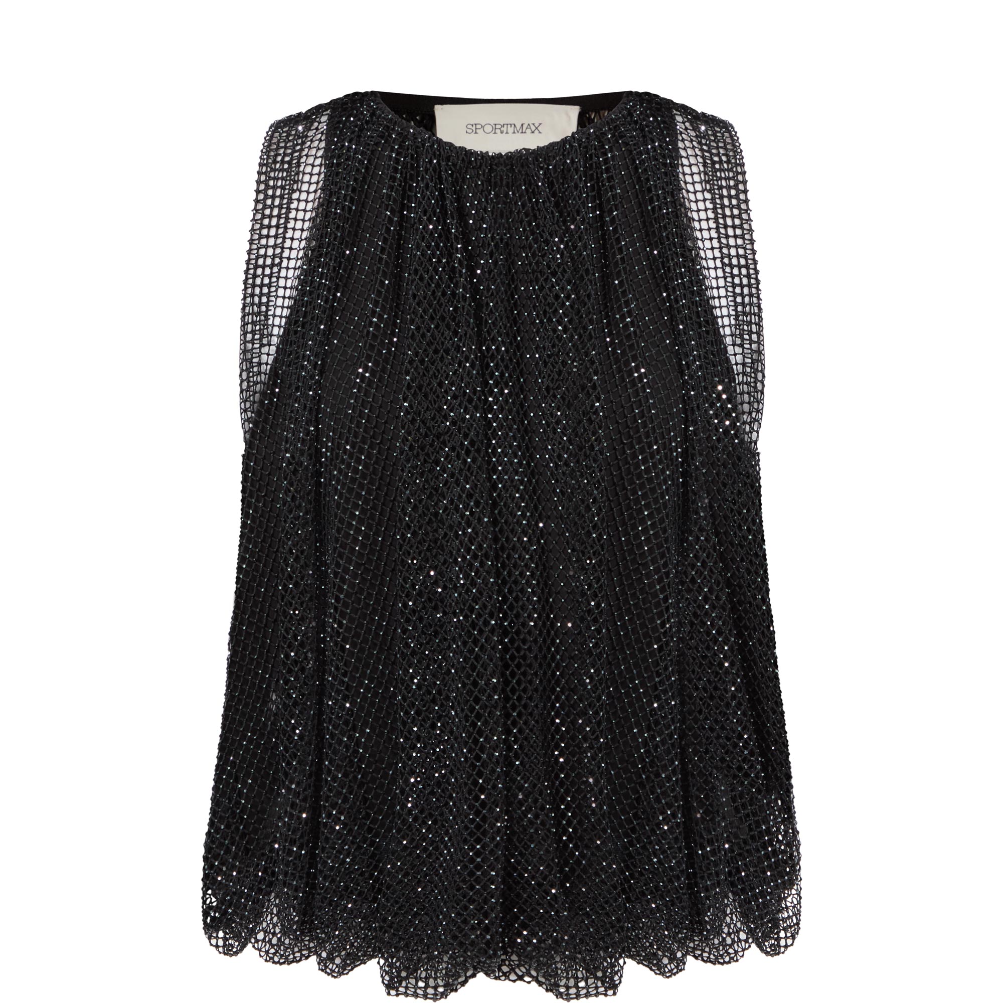 Nodo Crystal Embellished Mesh Top