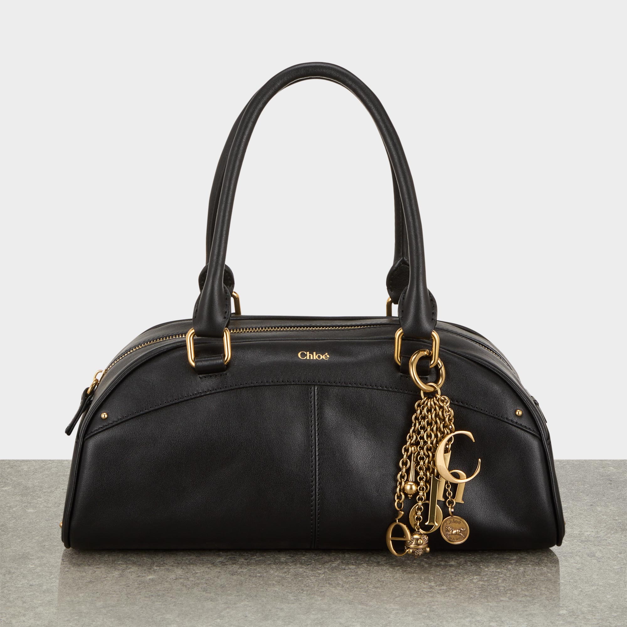 Bowling Leather Top Handle Bag