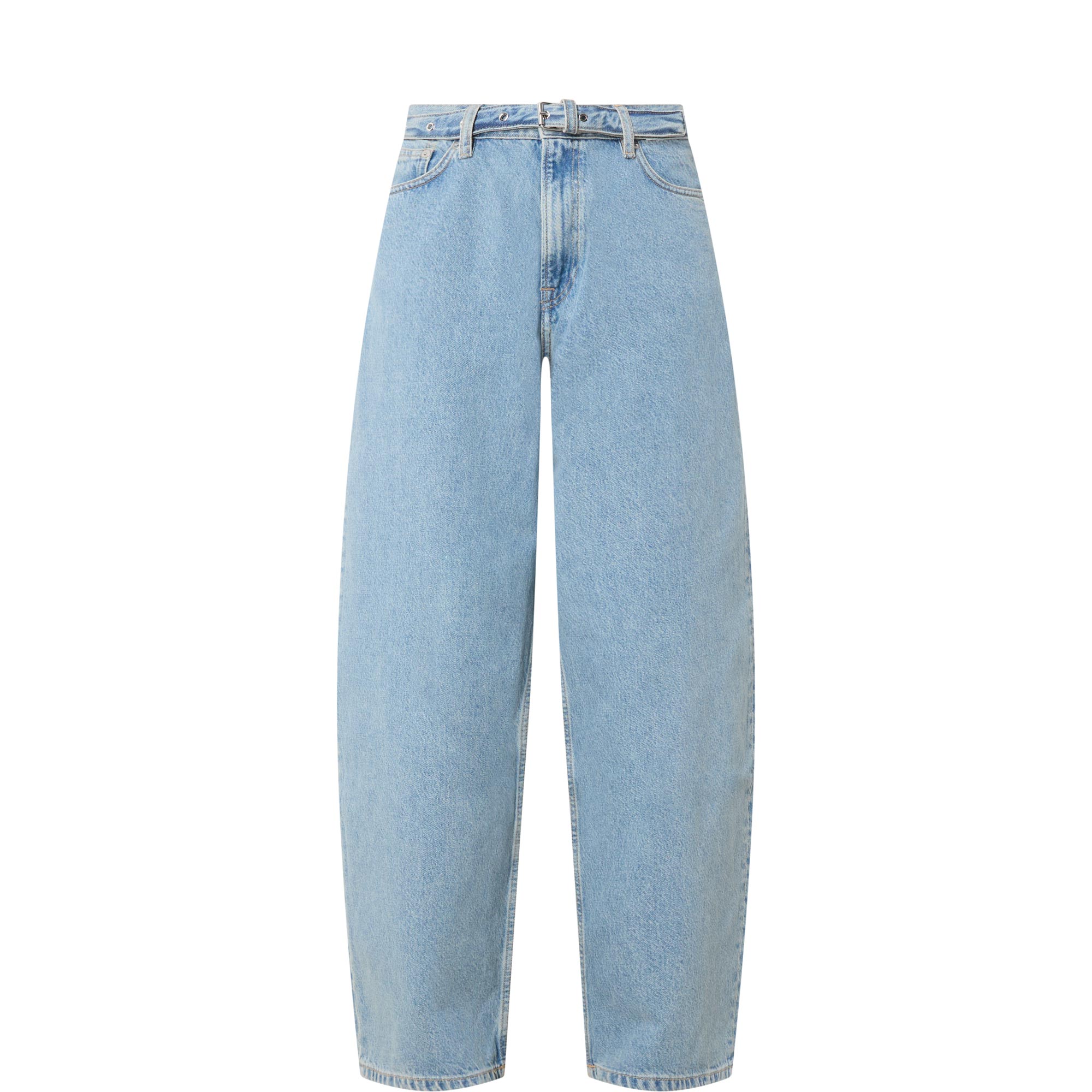 Harper High Rise Barrell Leg Belted Jeans