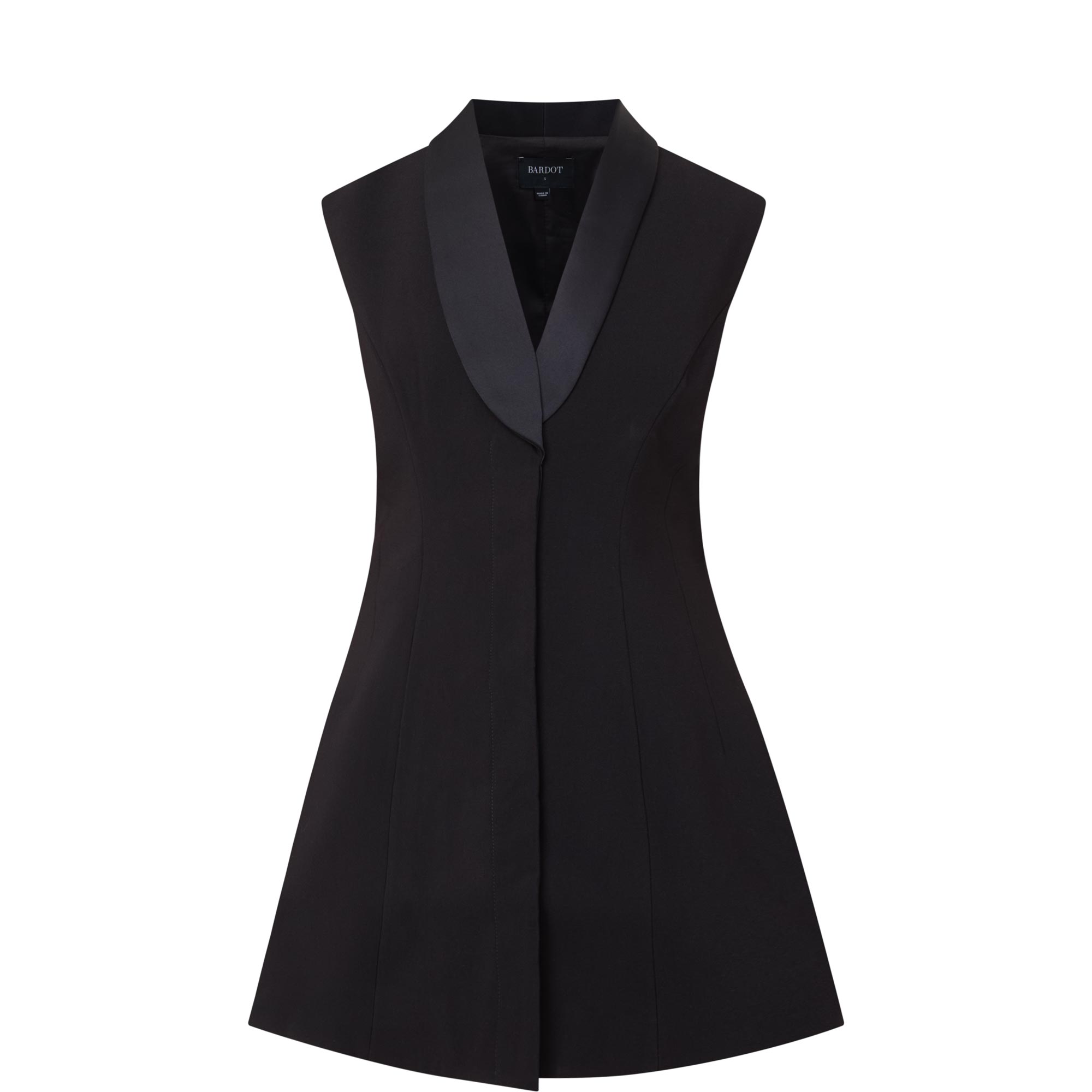 Destene Satin Lapel Mini Dress