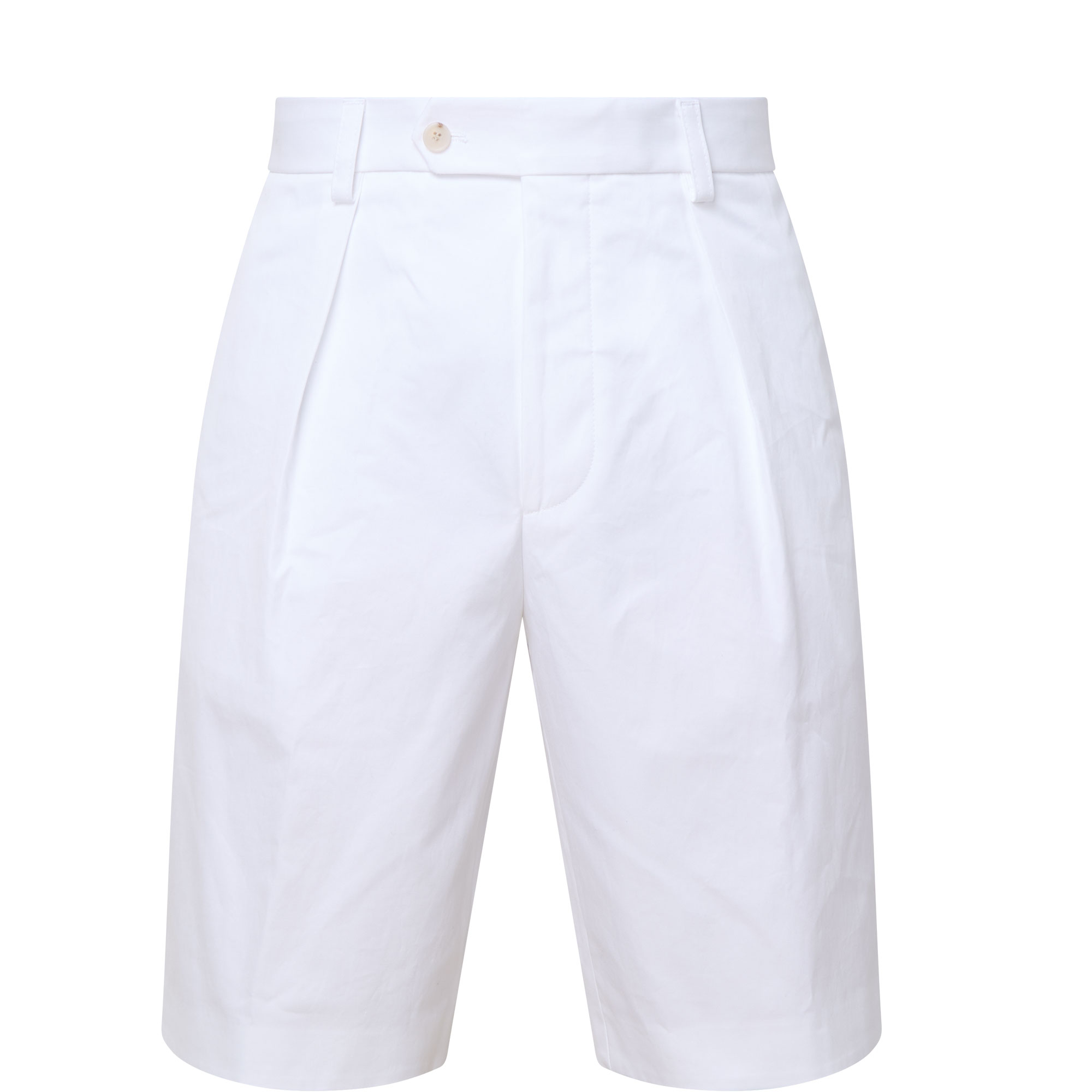 Pleated Straight-Leg Shorts