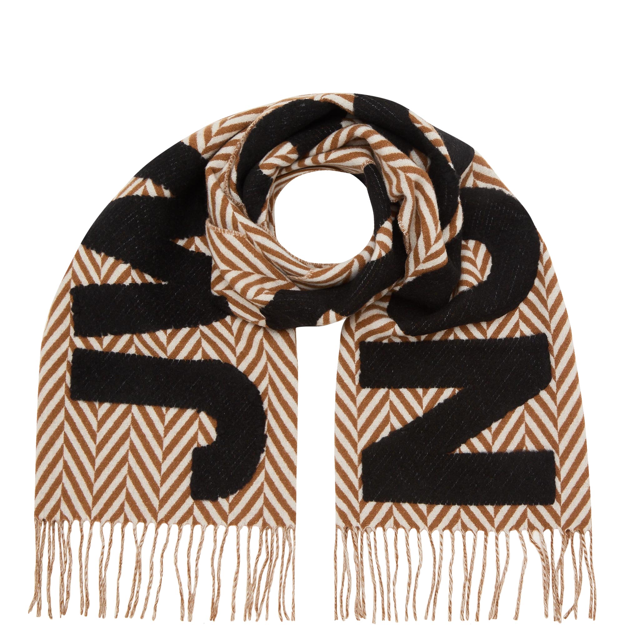 Logo Tassel Fringe Scarf