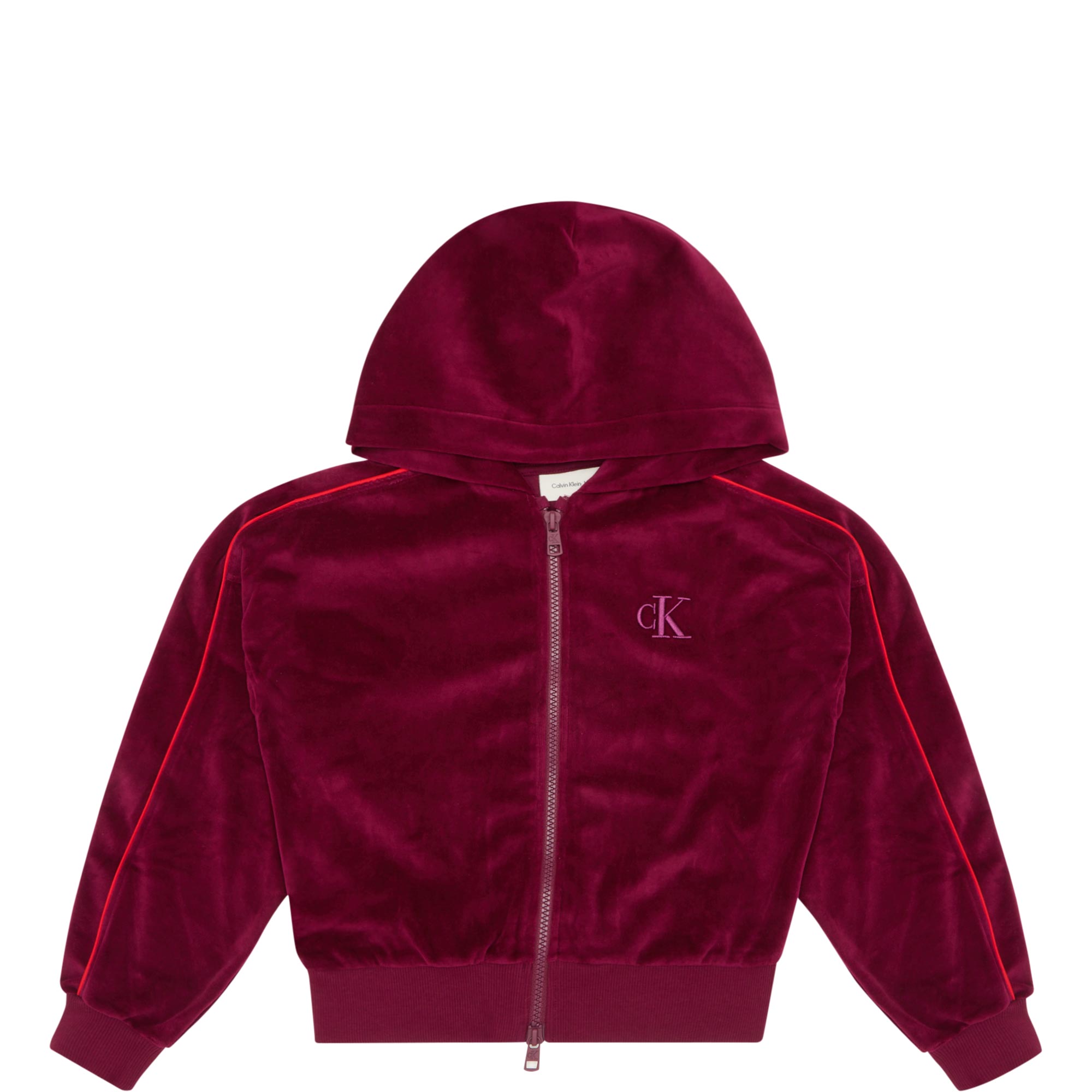 Monogram Logo Velvet Zip Hoodie
