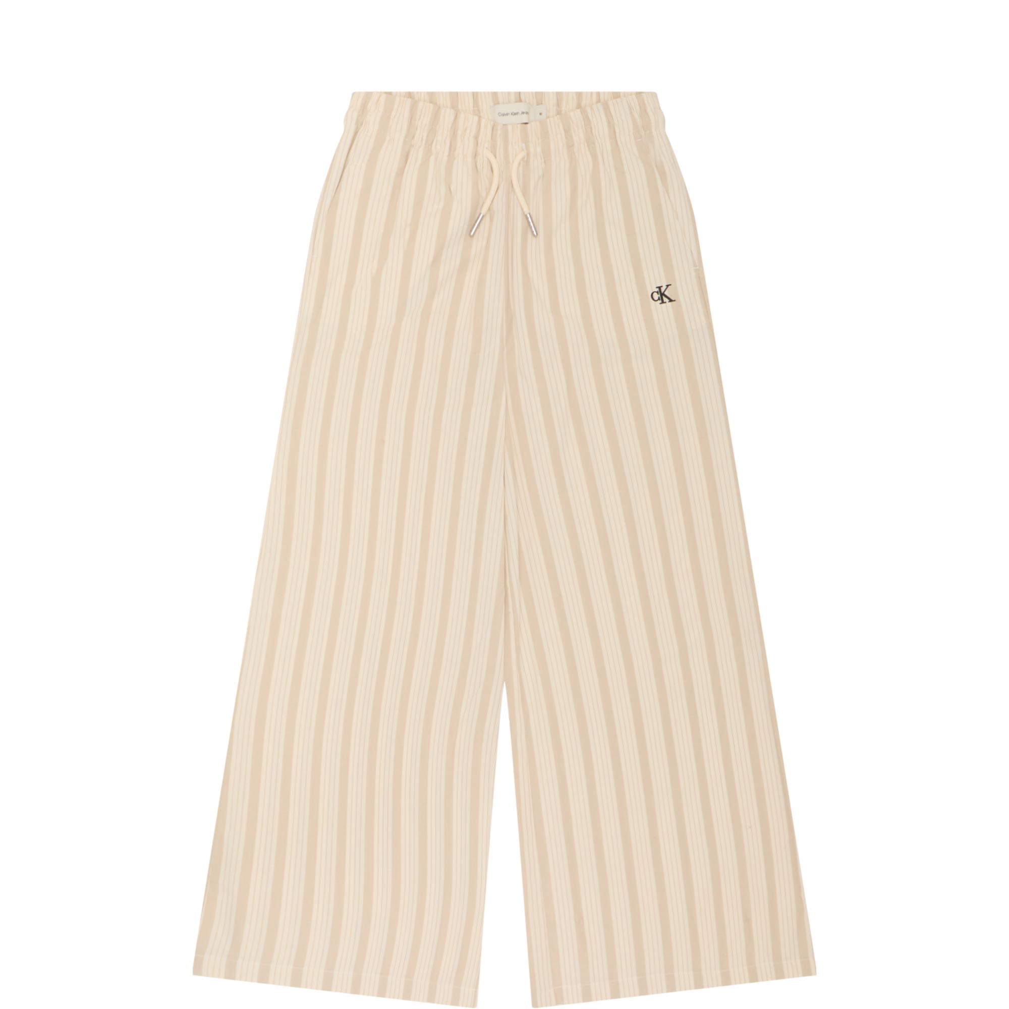 Monogram Logo Striped Wide Leg Trousers