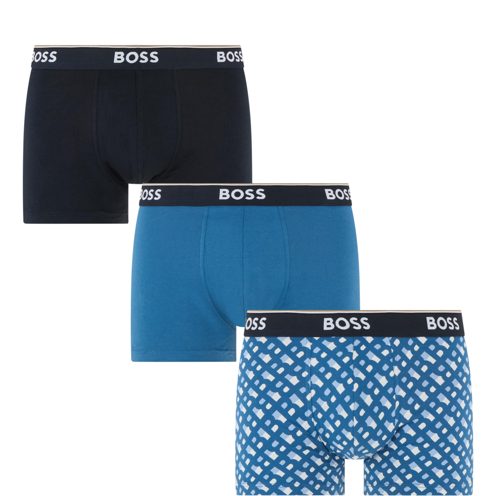 Three-Pack Power Printed Logo Boxer Briefs