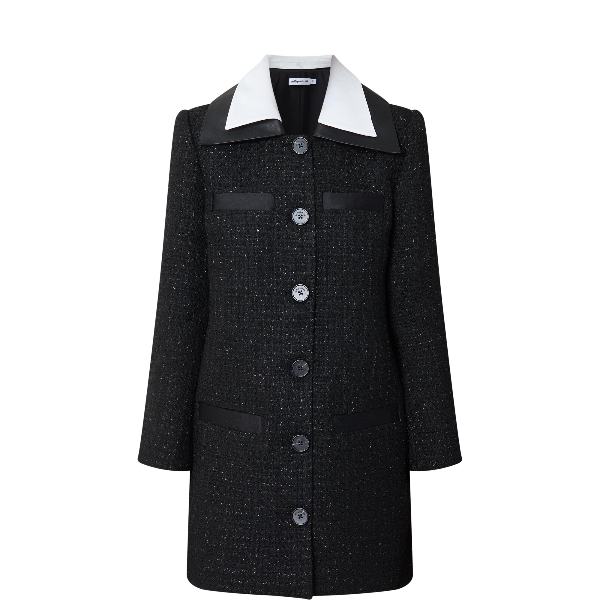 Textured Bouclé Mini Shirt Dress