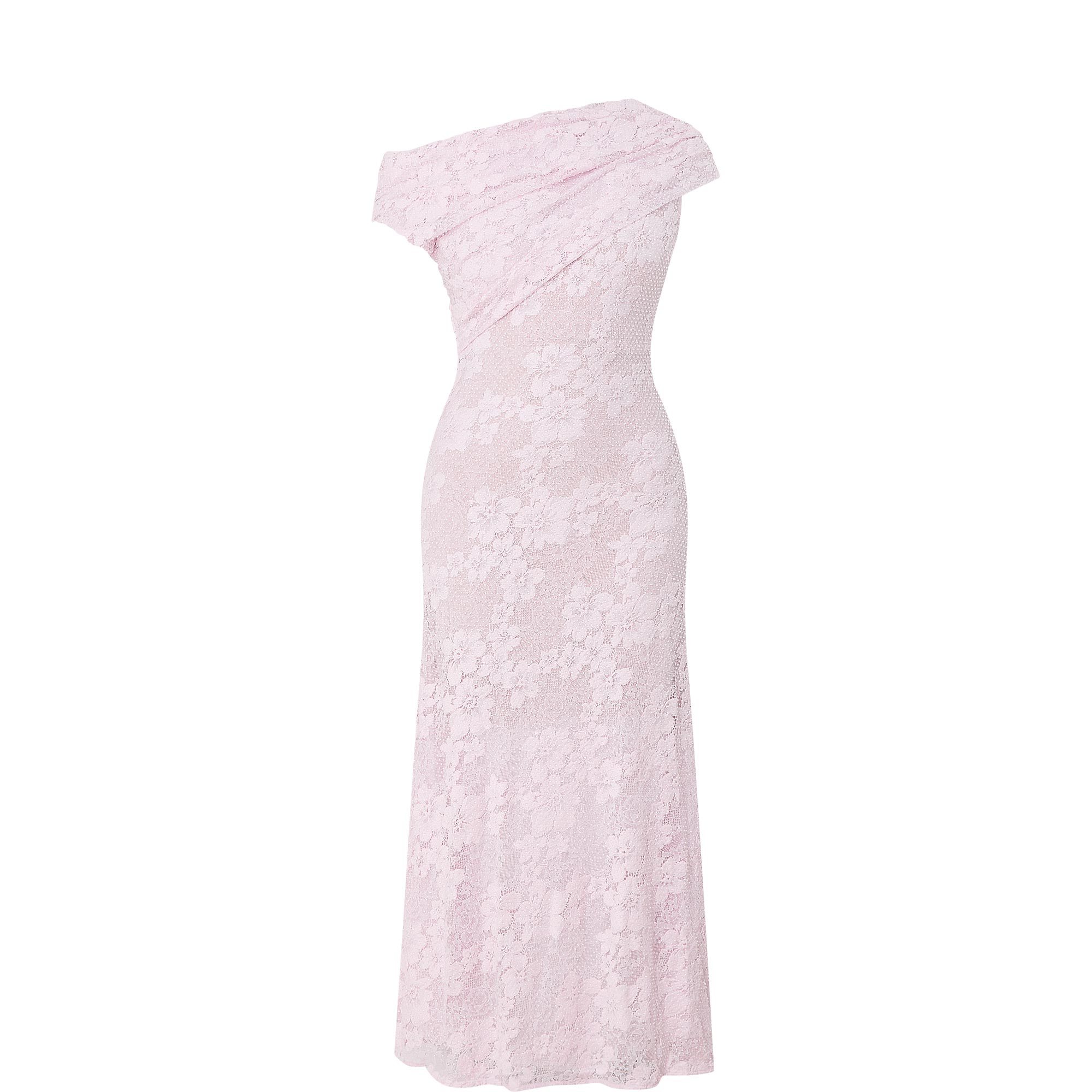 Rhinestone Floral Lace Dress