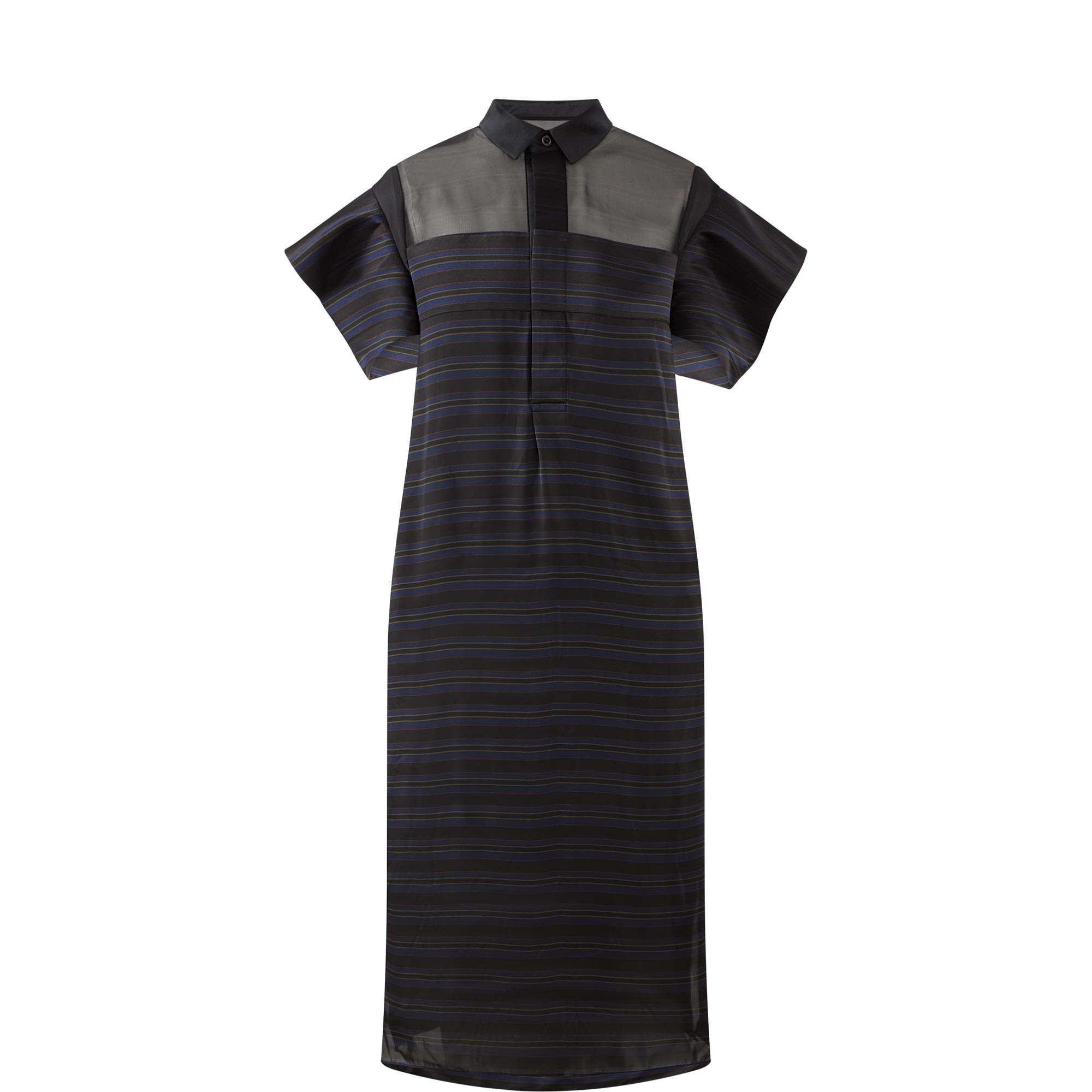 Horizontal Stripe Shirt Dress