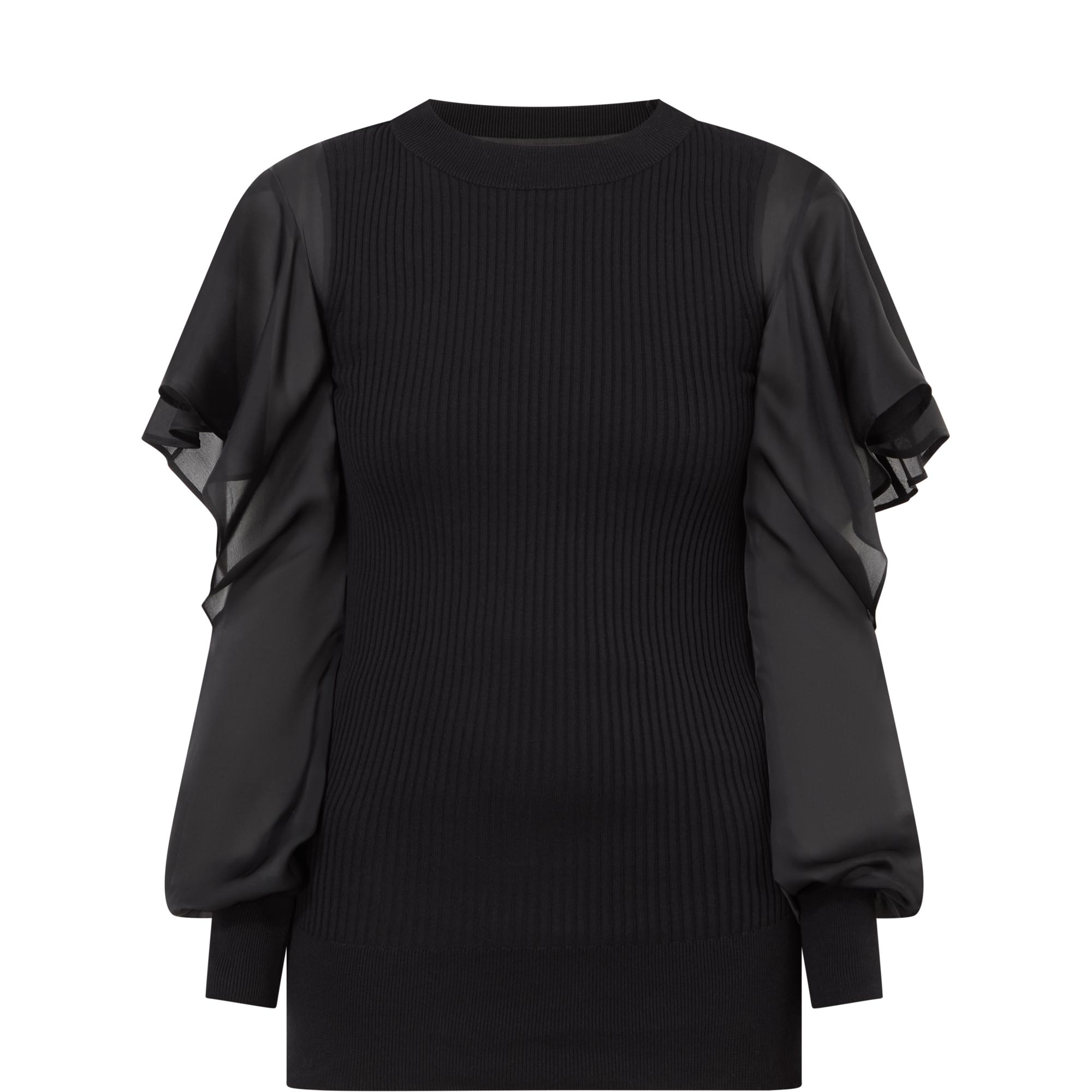 Ruffle Cut-Out Sweater