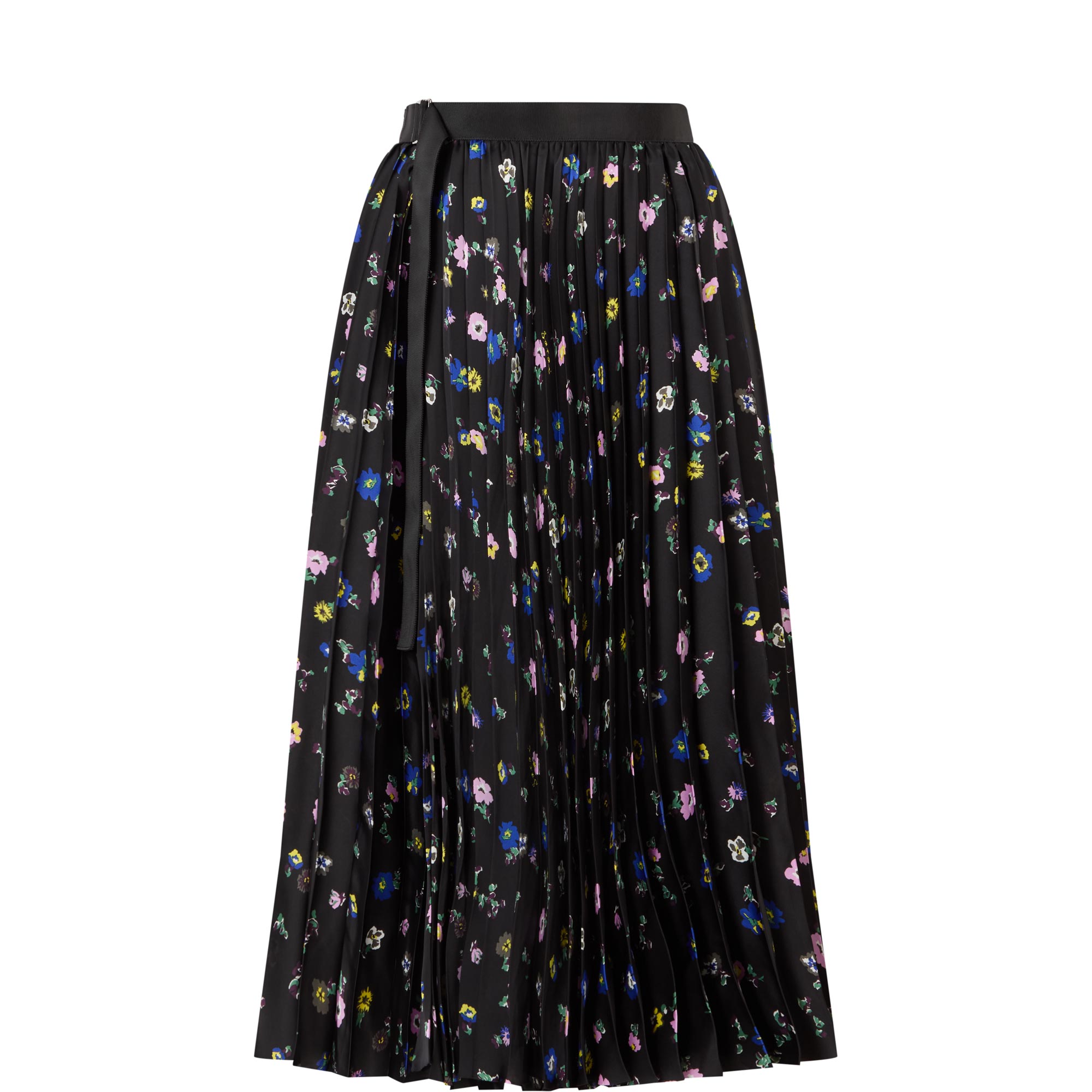 High-Rise Floral Pleated Skirt
