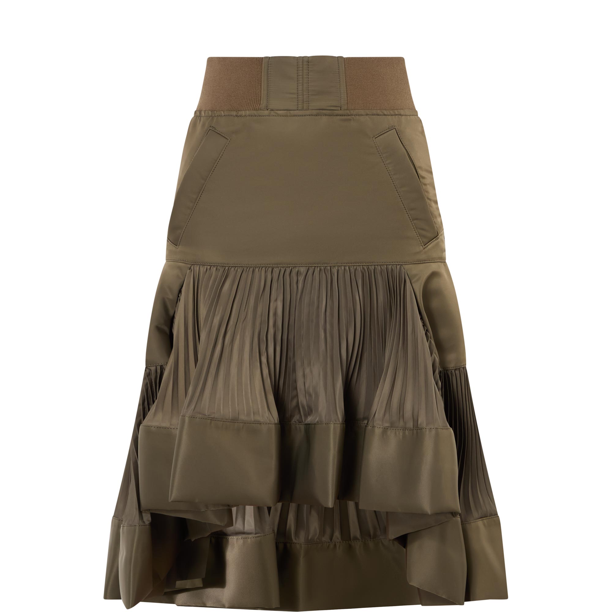 High-Rise Ruffle Asymmetric Skirt