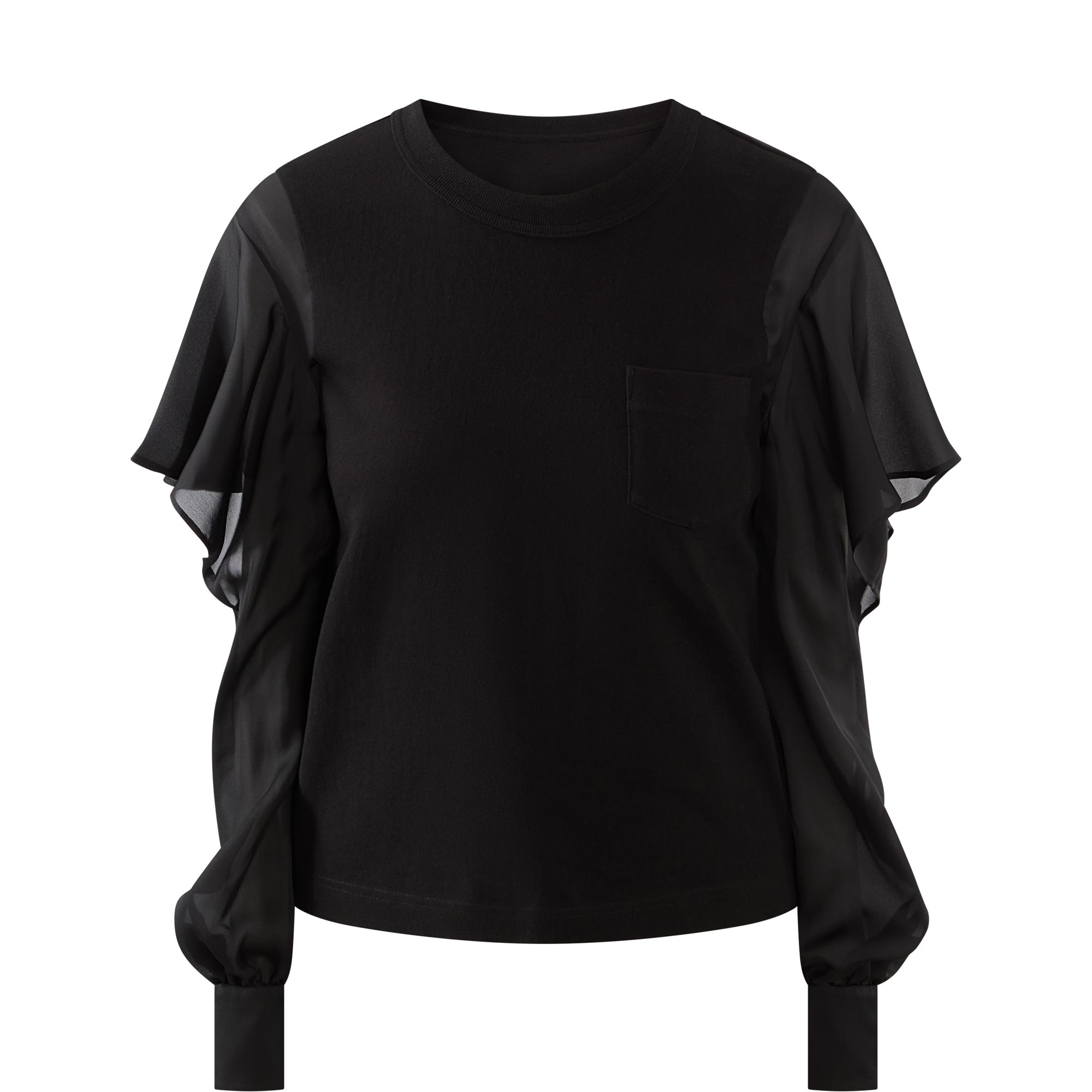 Ruffle Cut-Out T-Shirt