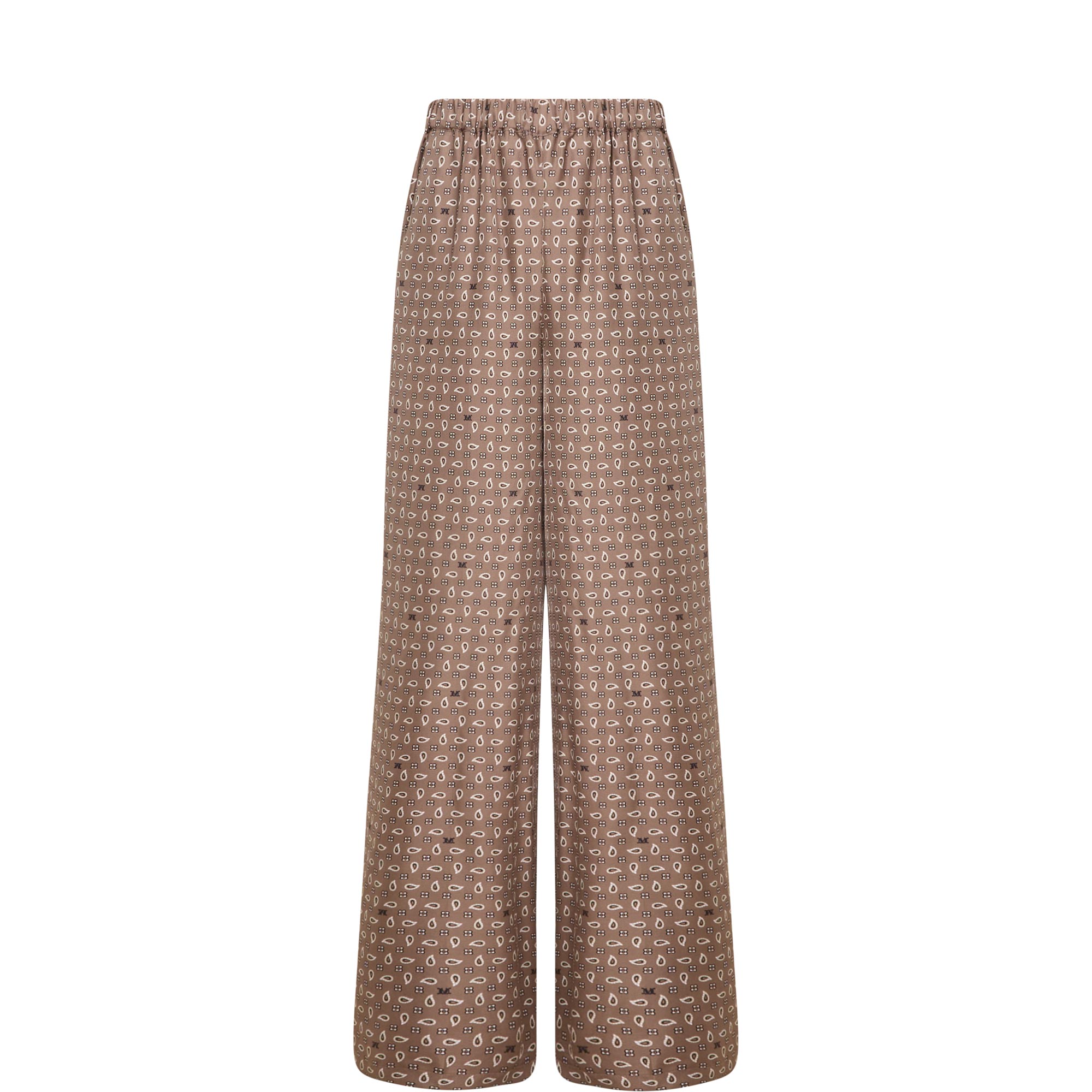 Vischio Patterned Wide Leg Silk Trousers