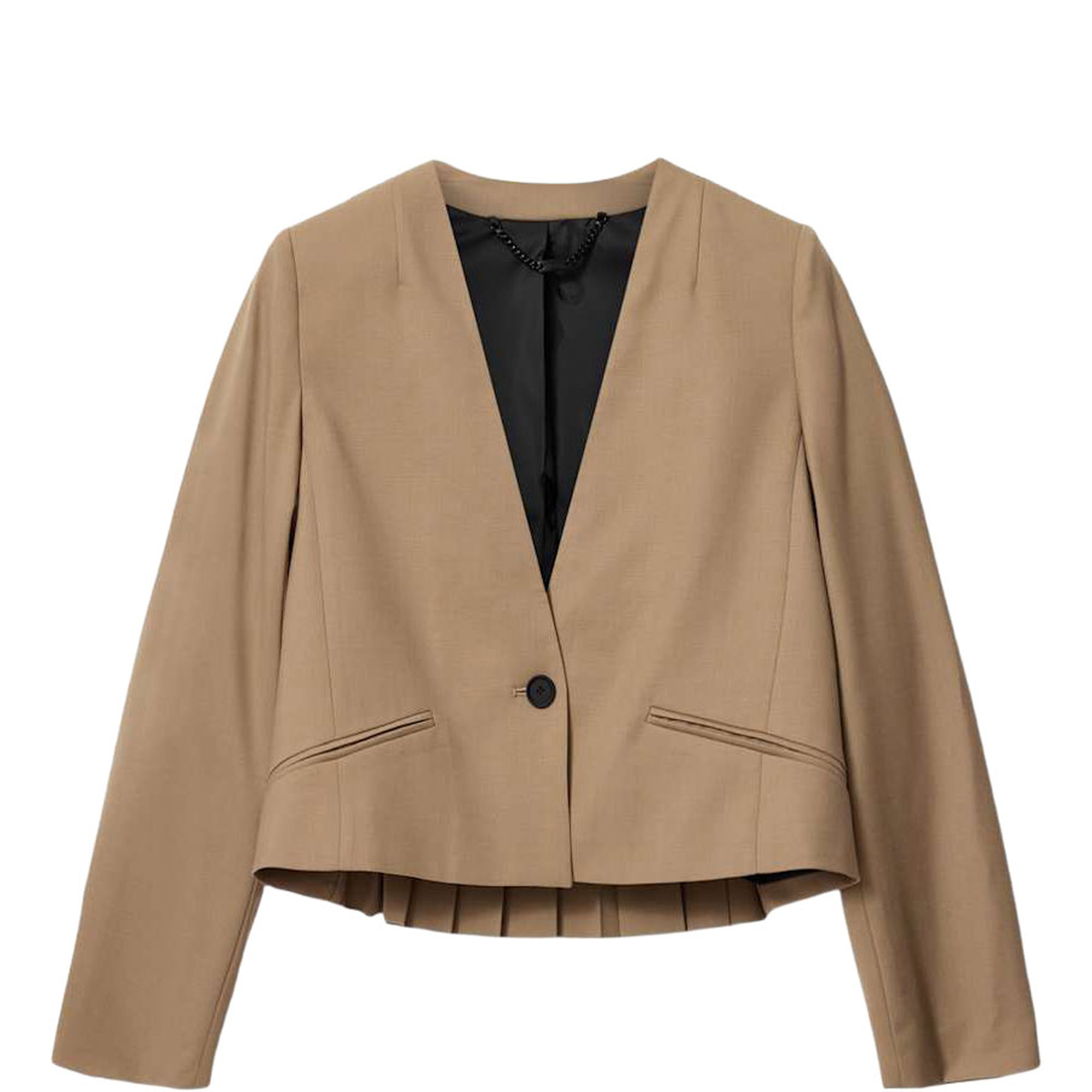 Poppy Pleated Single-Breasted Blazer