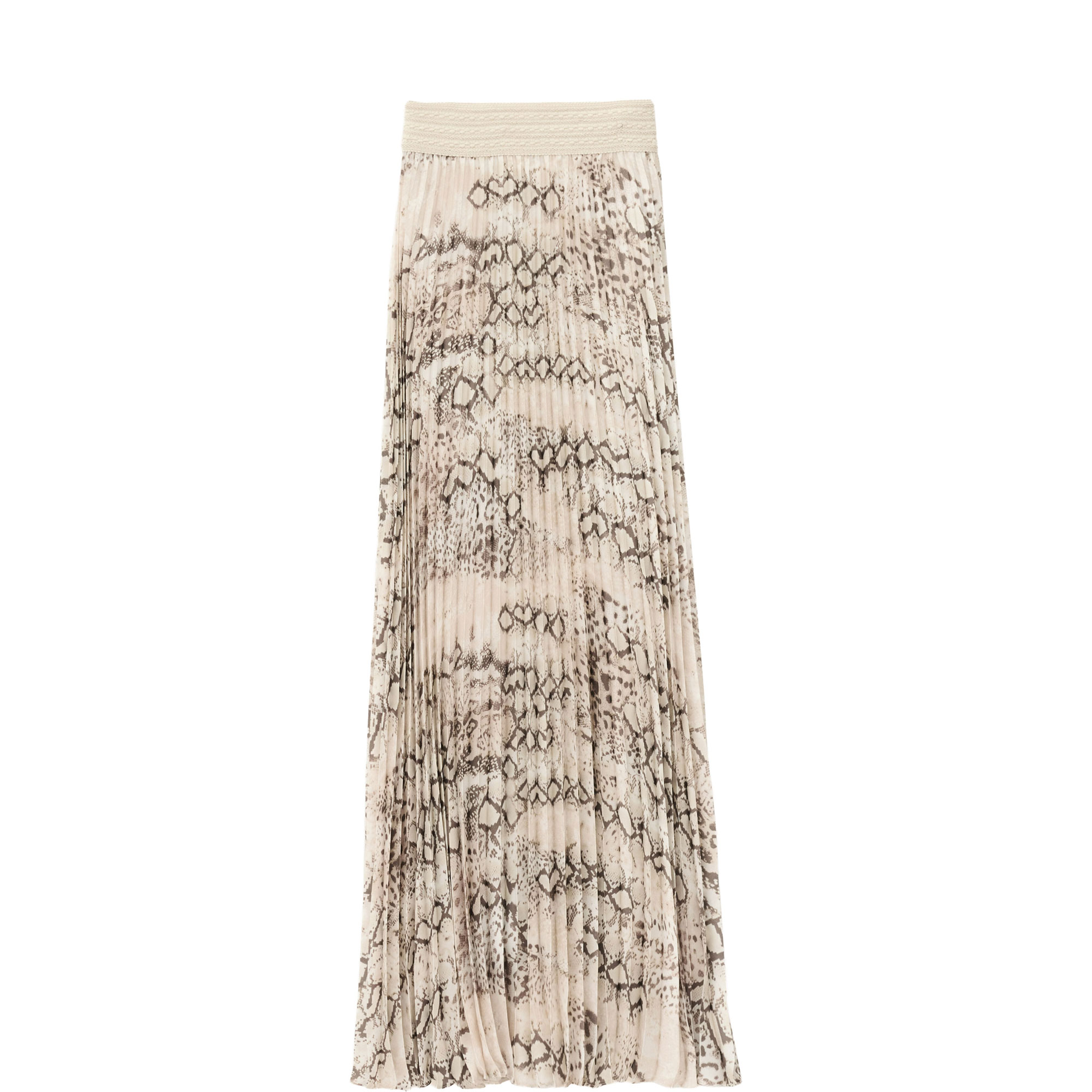 Howie Snakeskin Pleated Skirt