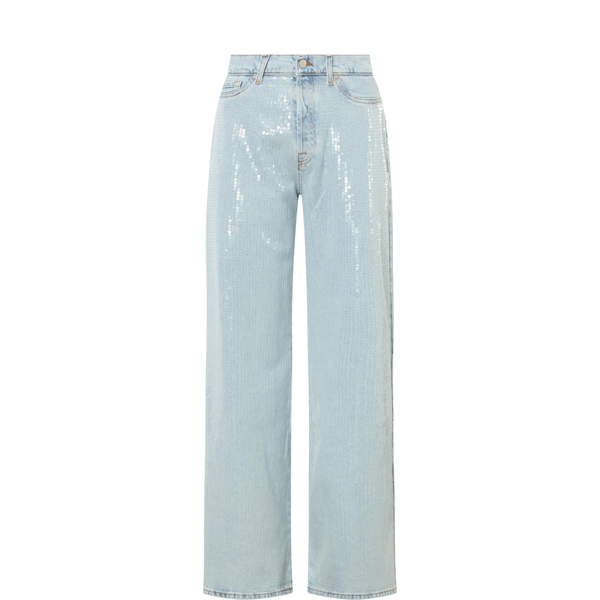 Lotta Shimmer High-Rise Wide Leg Jeans