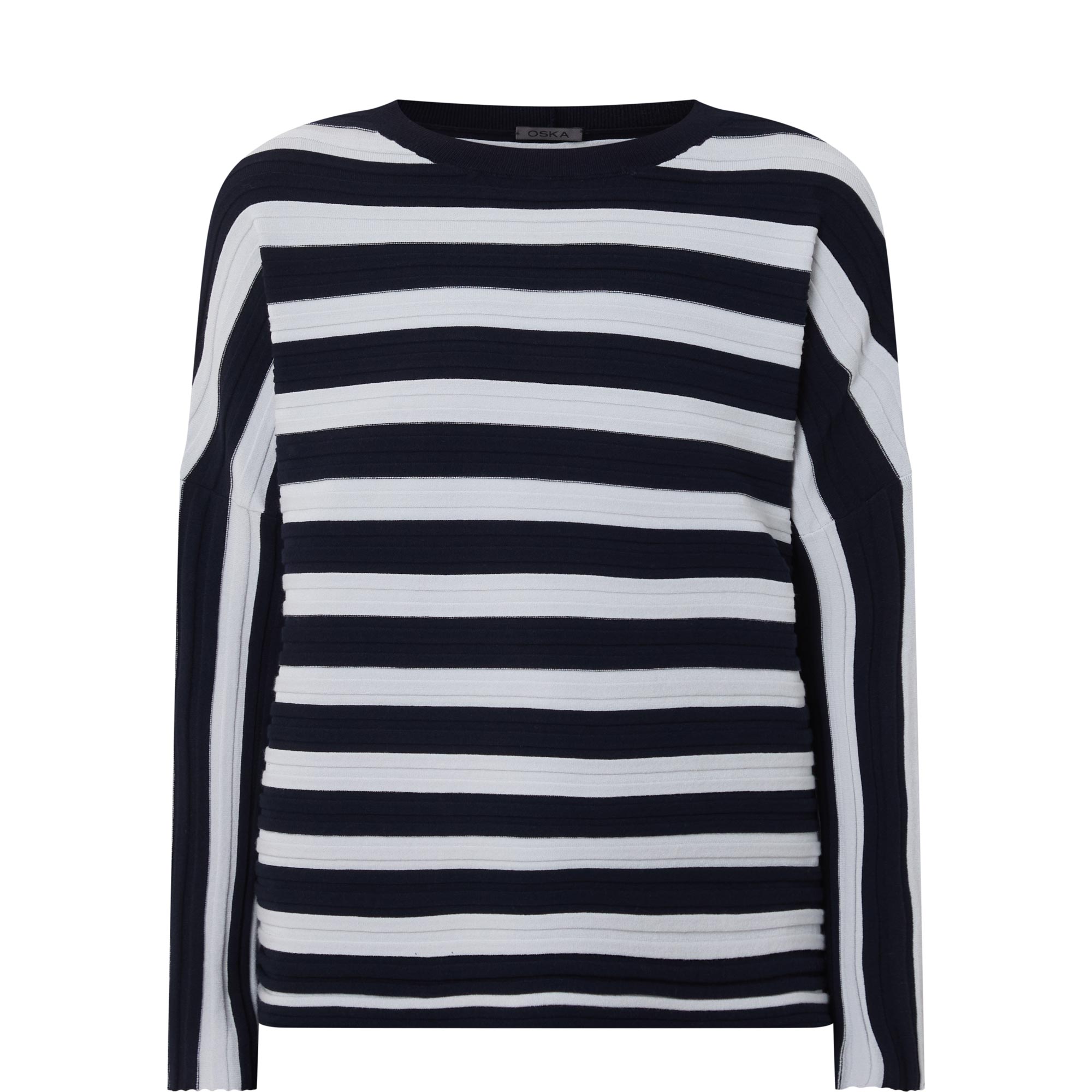 Striped Rib Knit Sweater