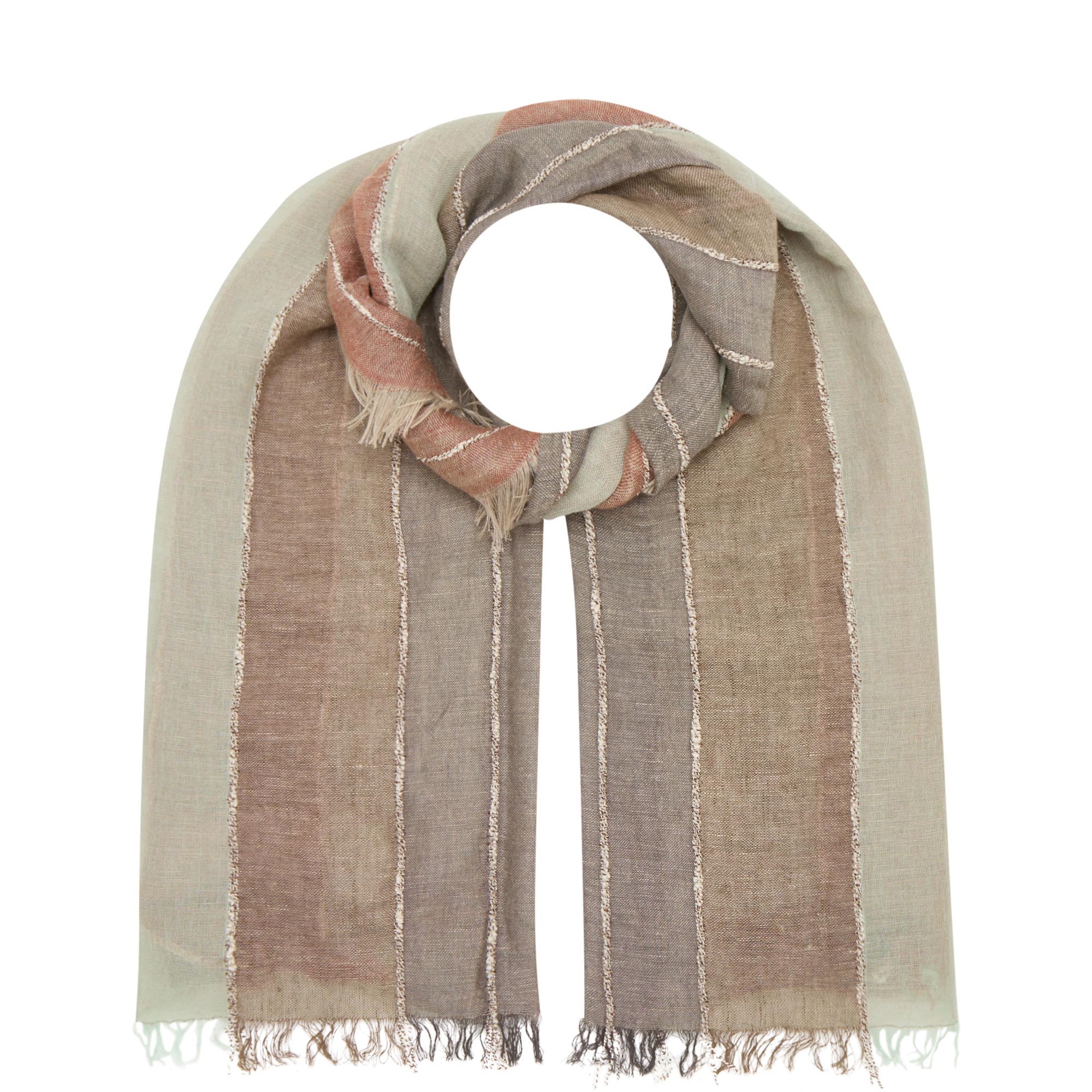 Stripe Frayed Scarf